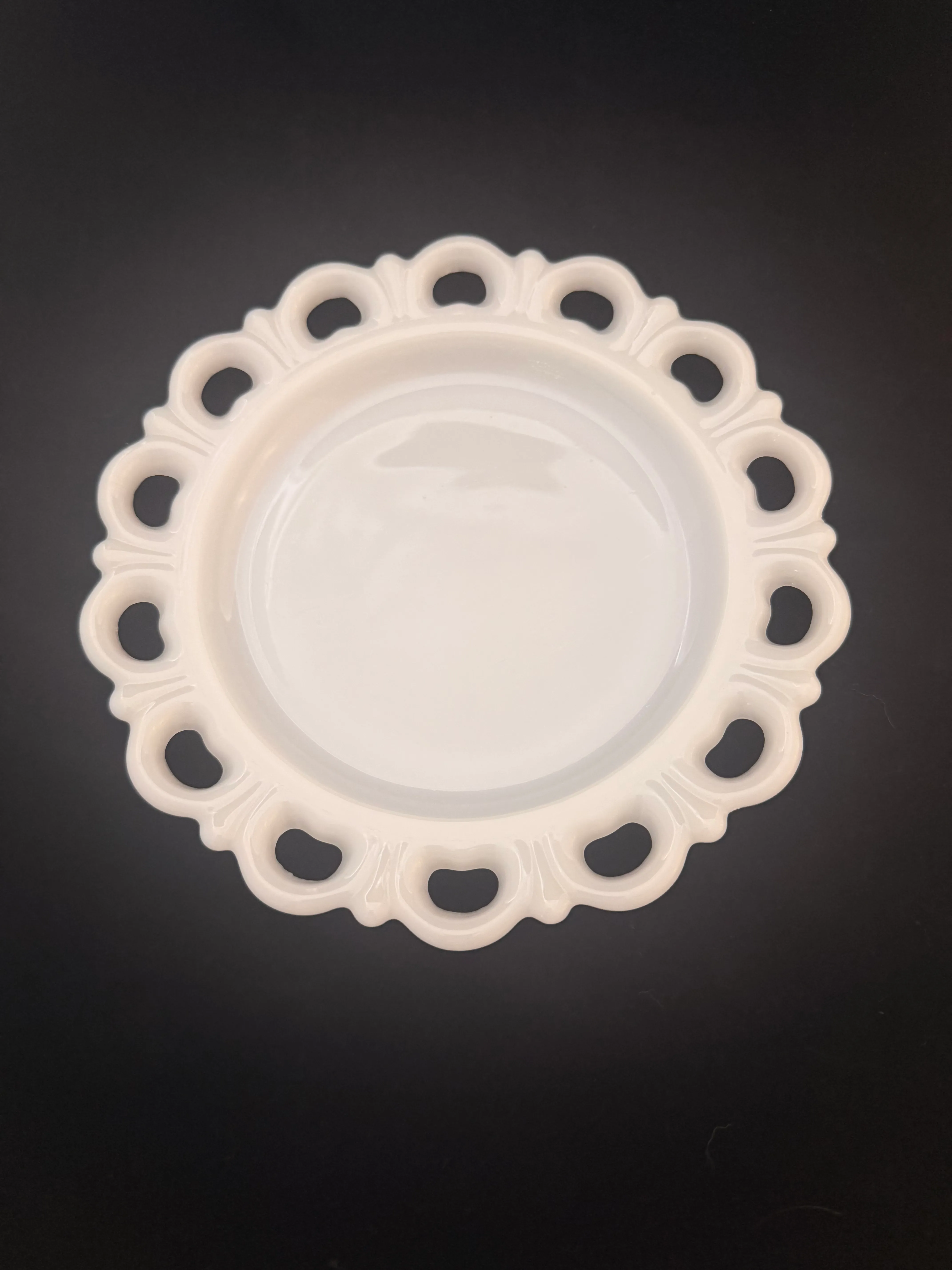 8 Inch Milk Glass Plates 1