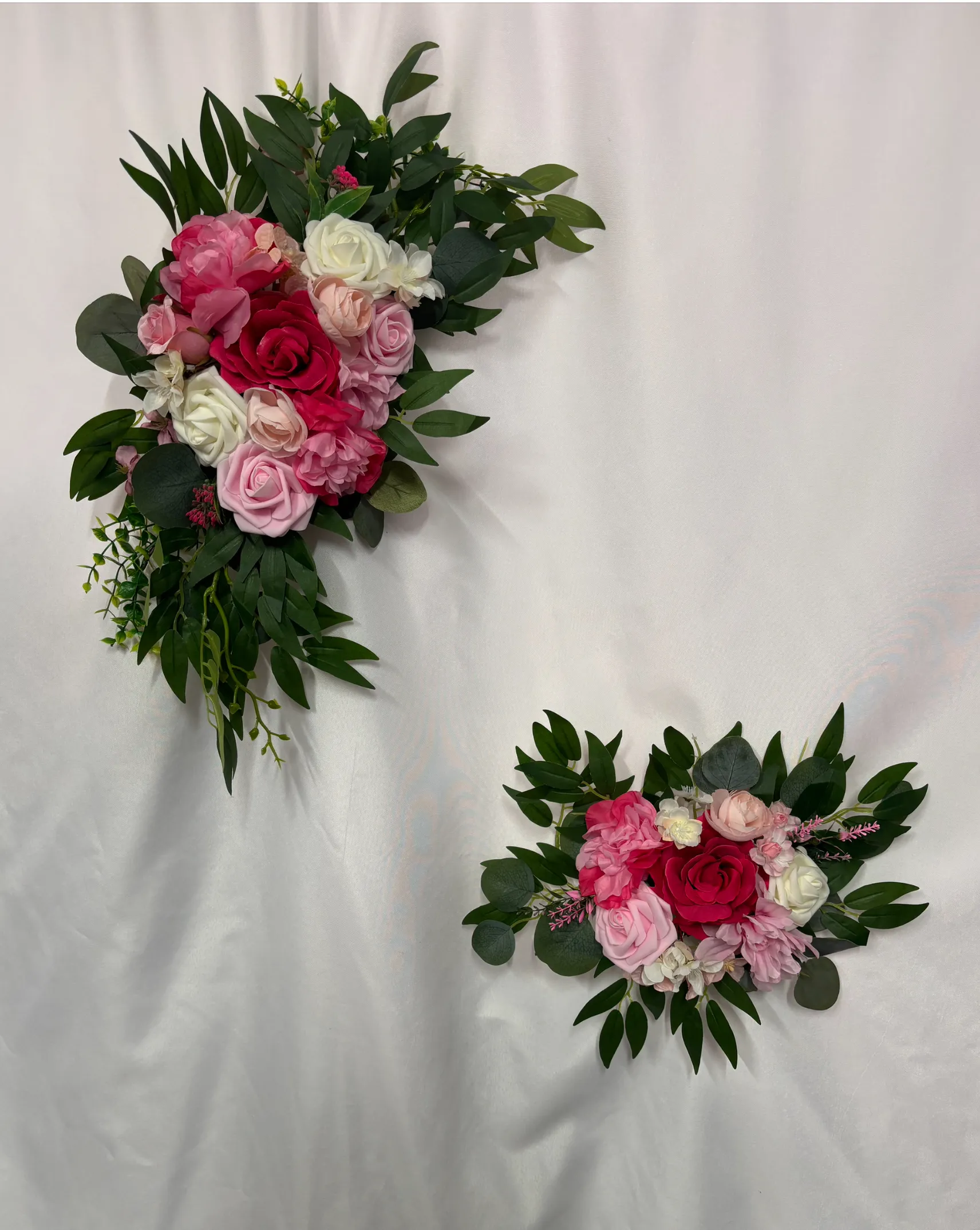 Bright Pink Floral Swag 2pc Small 