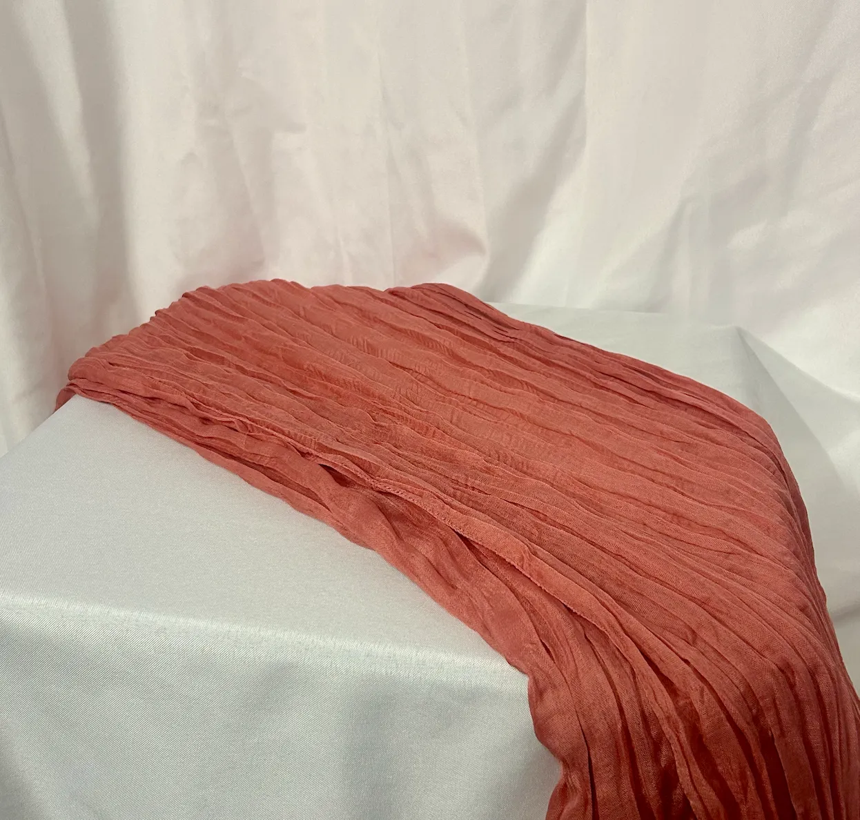 Coral 13 ft Cheesecloth Table Runner