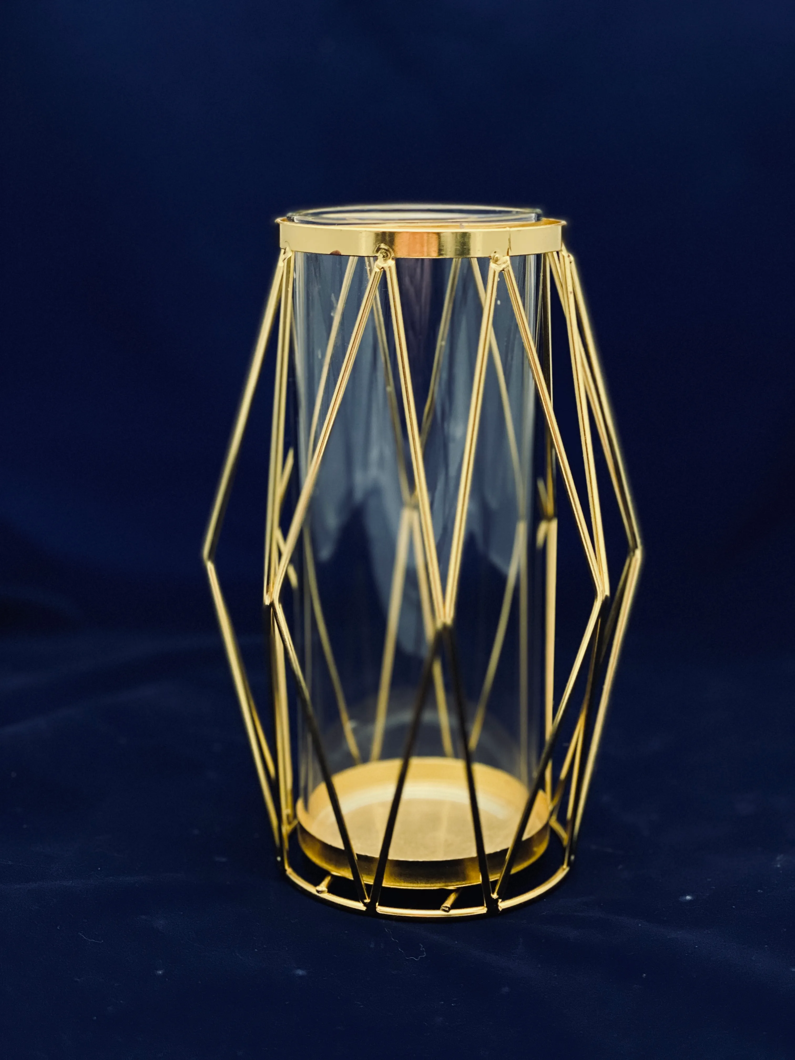 Gold Geometric Lantern Medium 