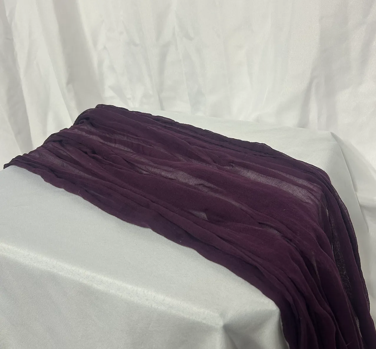 Plum 13 ft Cheesecloth Table Runner