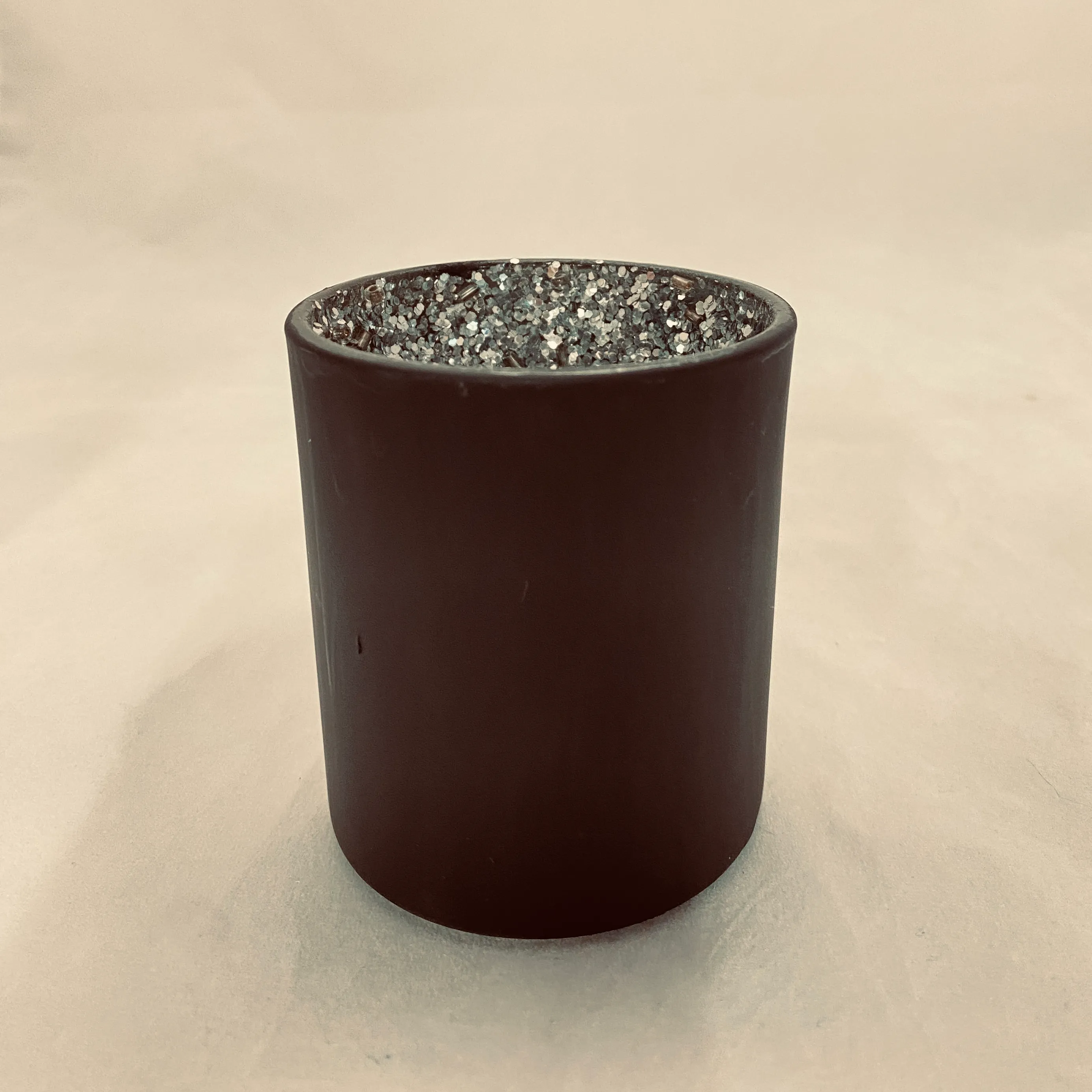 Black with Silver Votive—Painted 