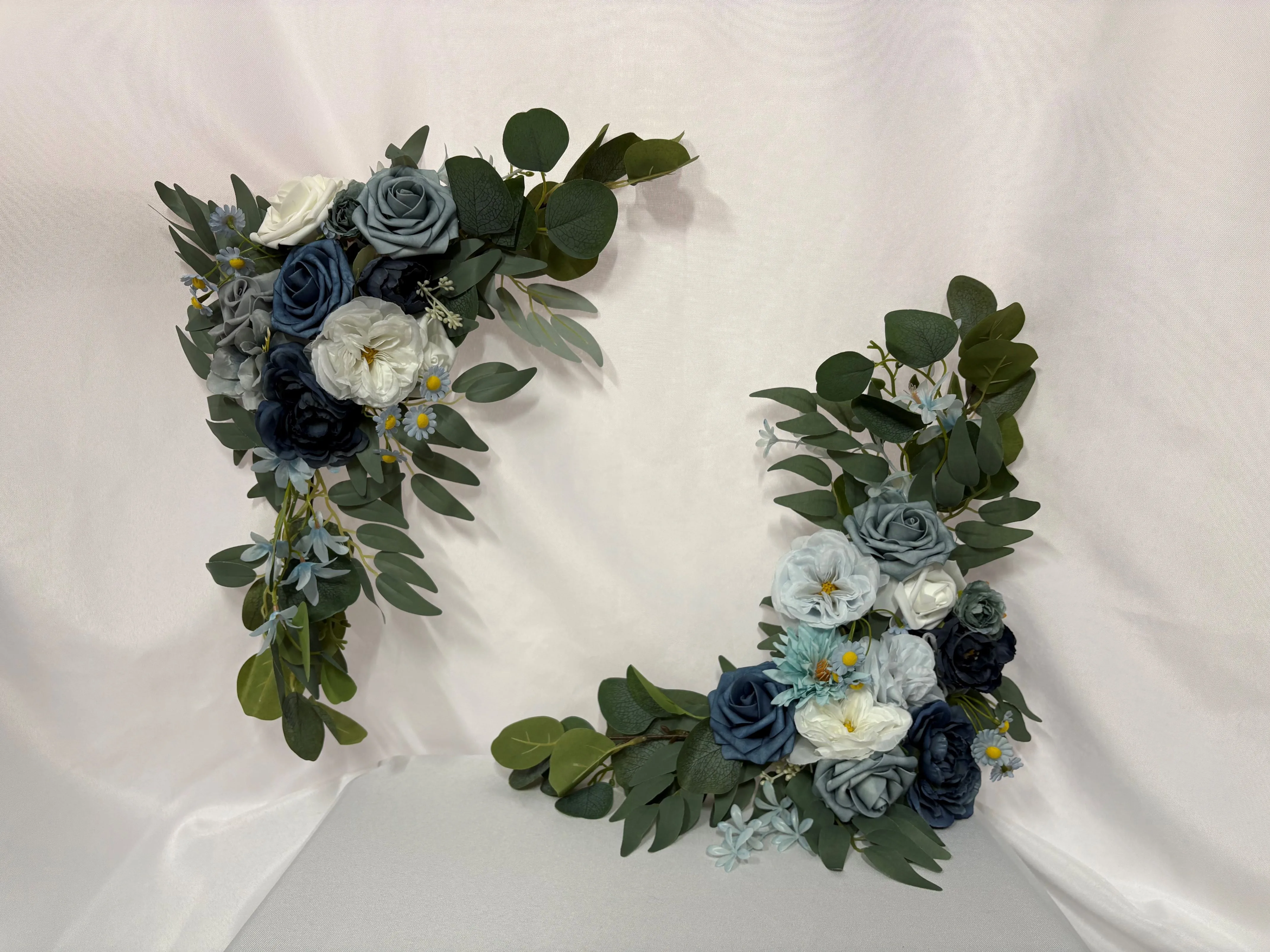 Blue 2 pc floral swag