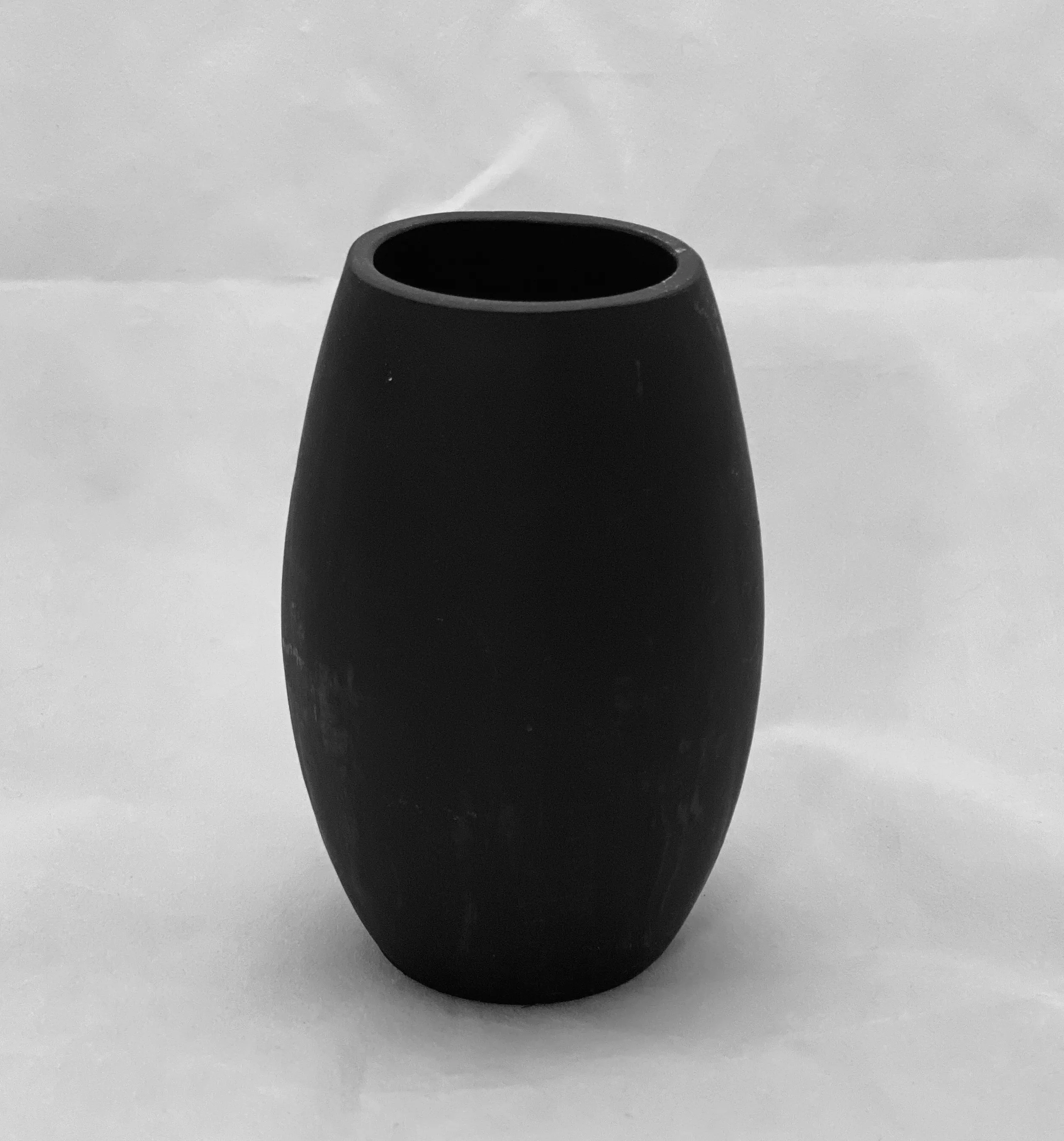 Short Black Vase—Painted