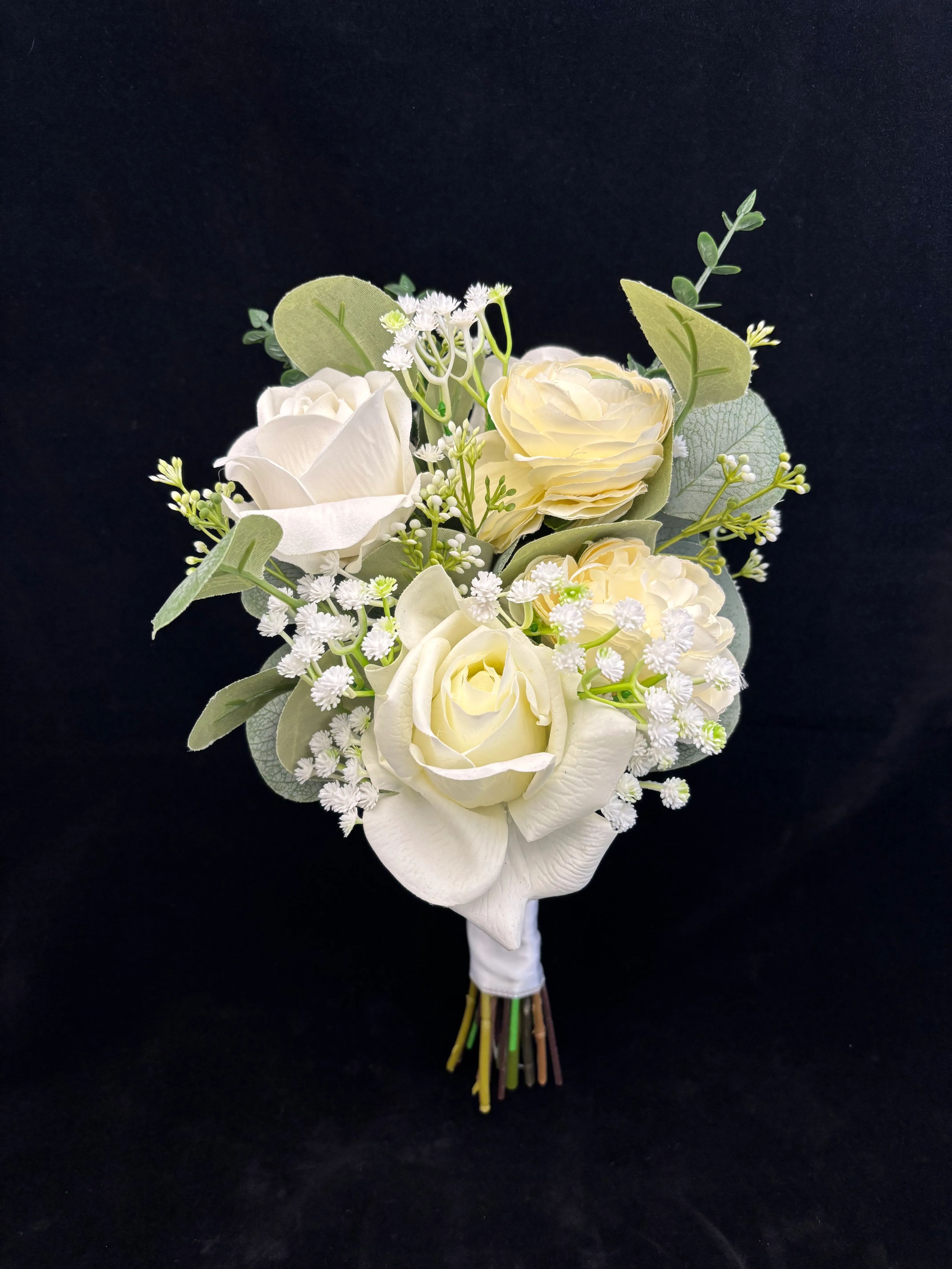 Classic White Rose Bridesmaid Bouquet