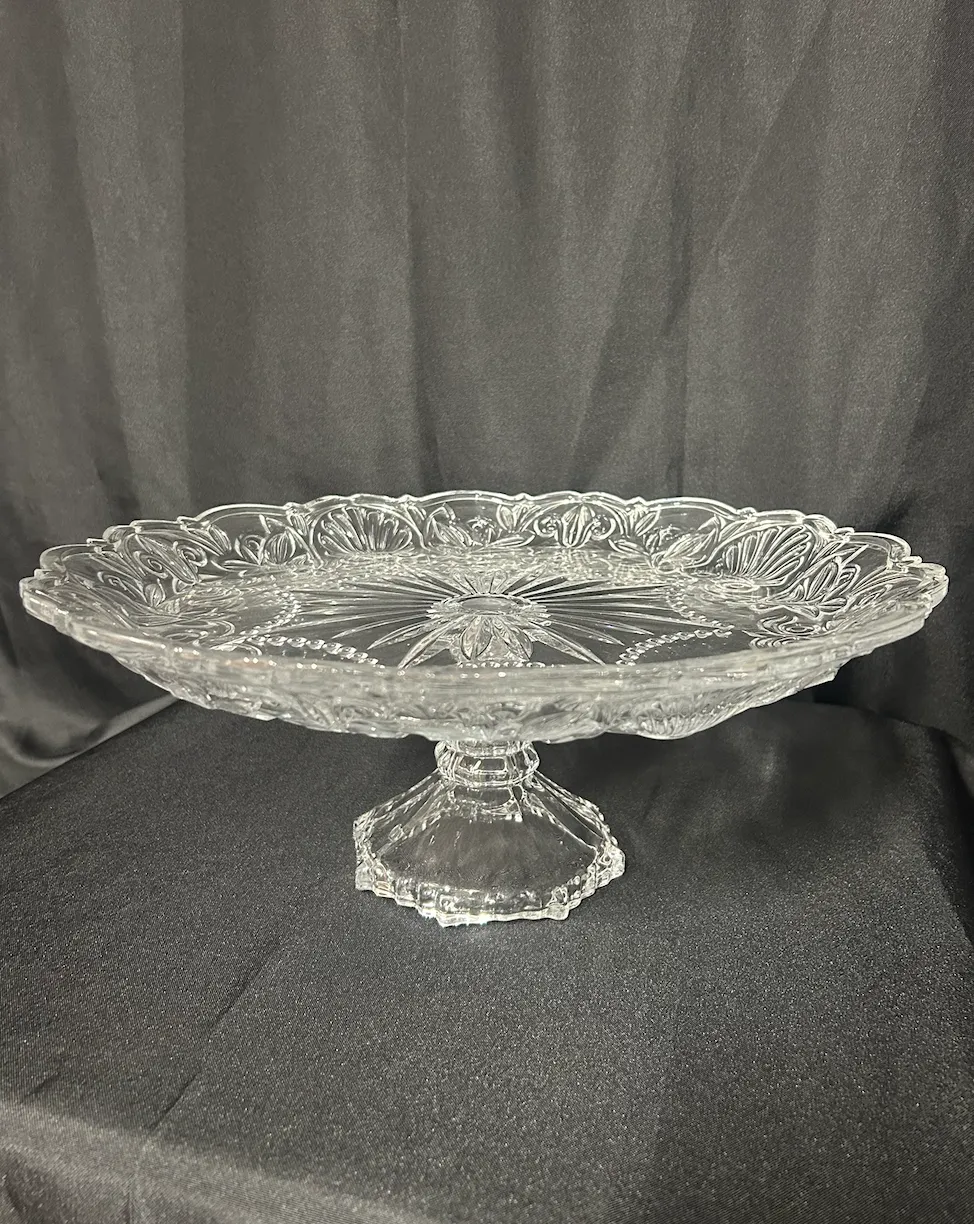 Vintage Clear Cake Stand 9