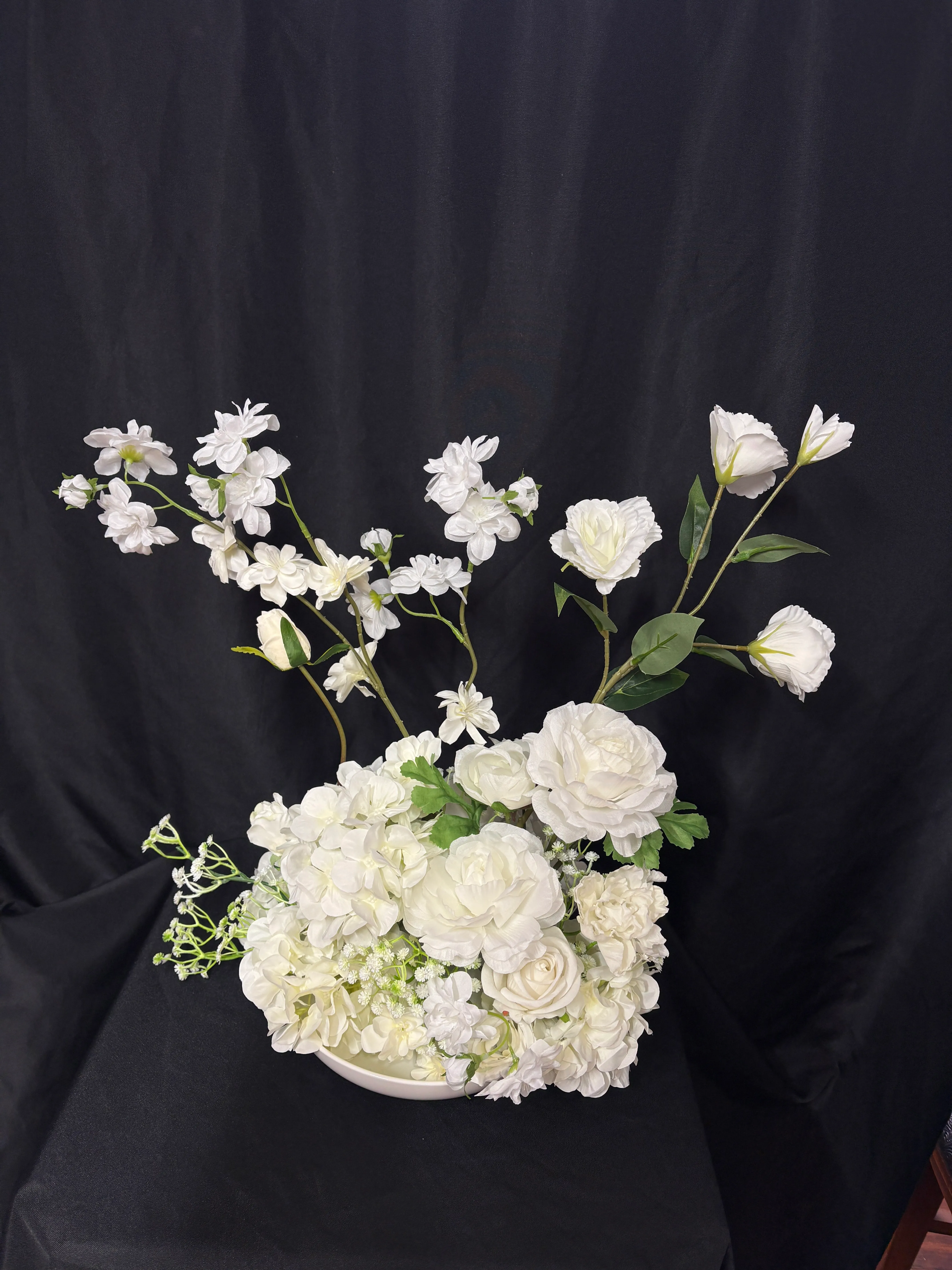 White Premade Modern Floral Arrangement 2