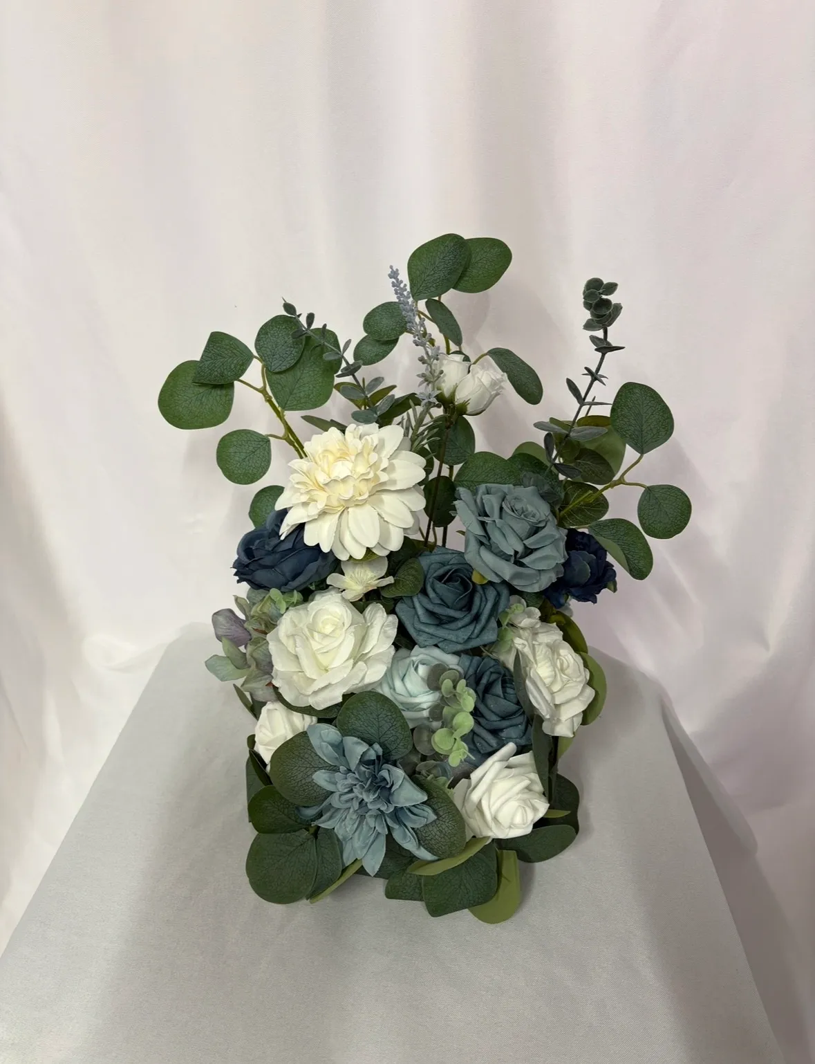 Dusty Blue Freestanding Floral Arrangement (2 pc)