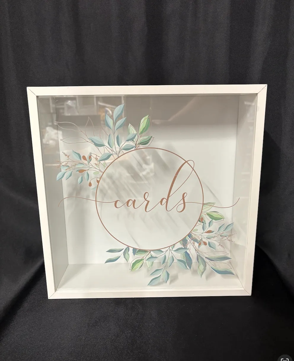 White w/ Eucalyptus Card Box