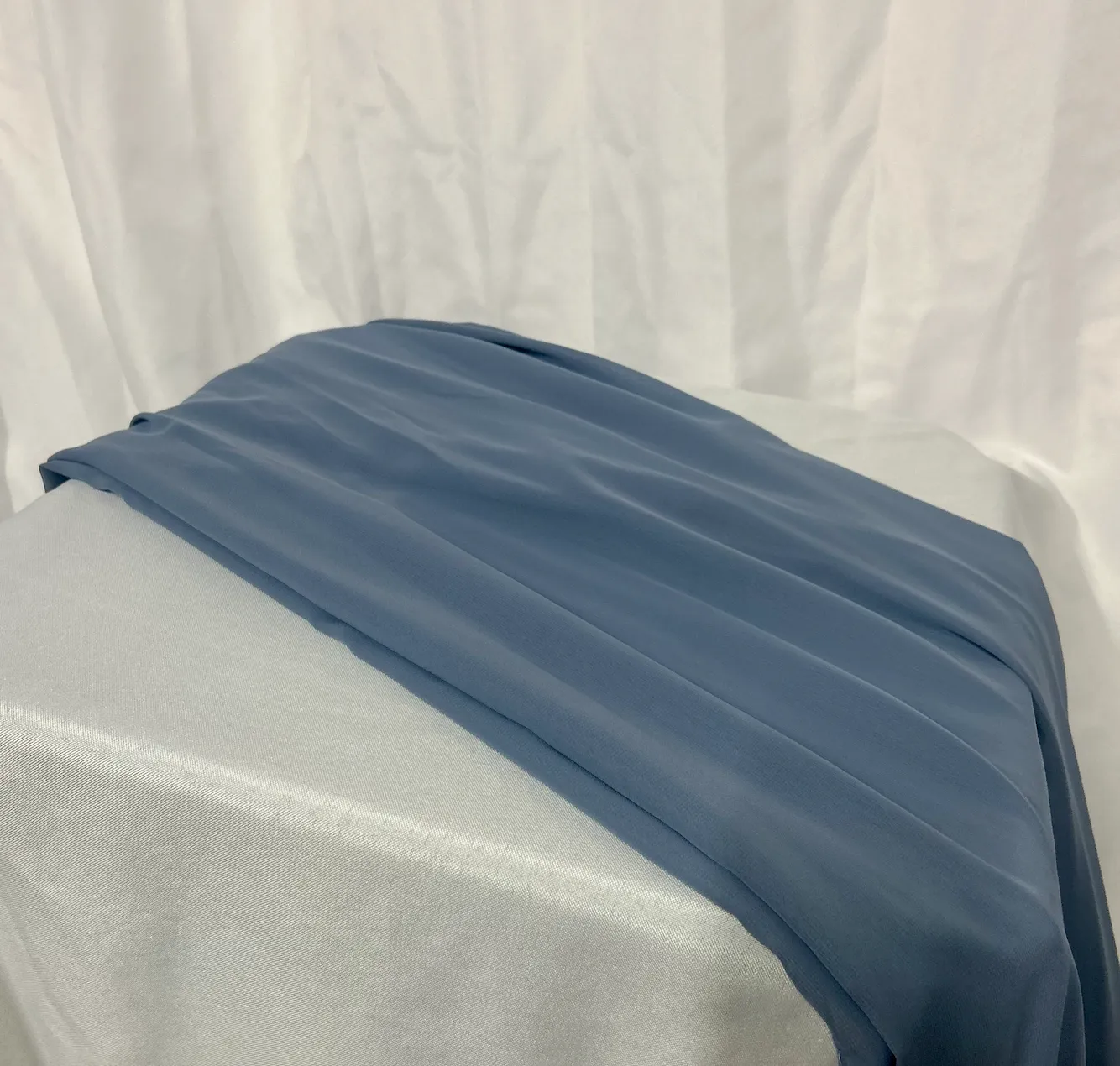 Dusty Blue 14 ft Chiffon Table Runner