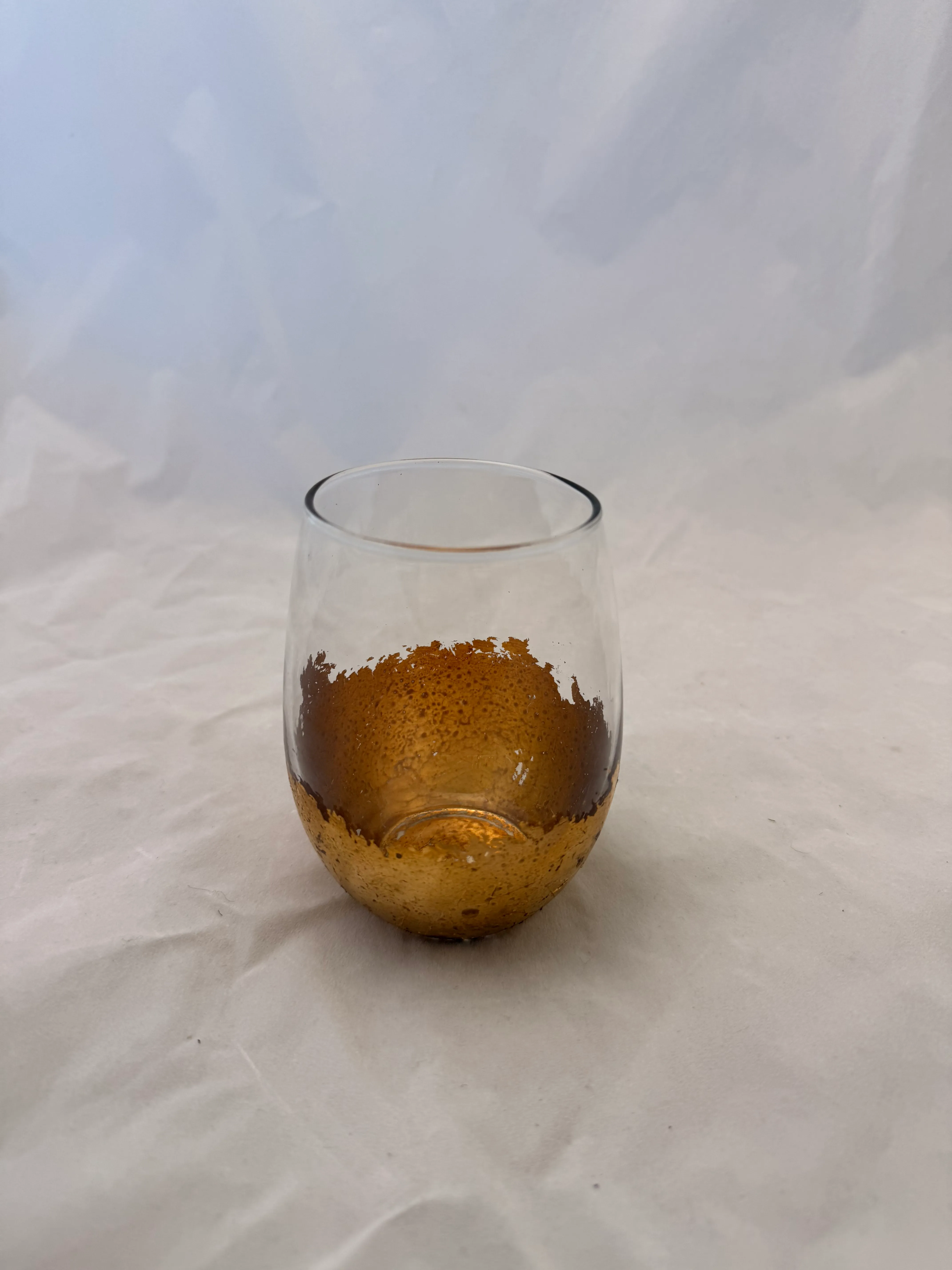 4" x 2.5" Gold & Clear Vase 