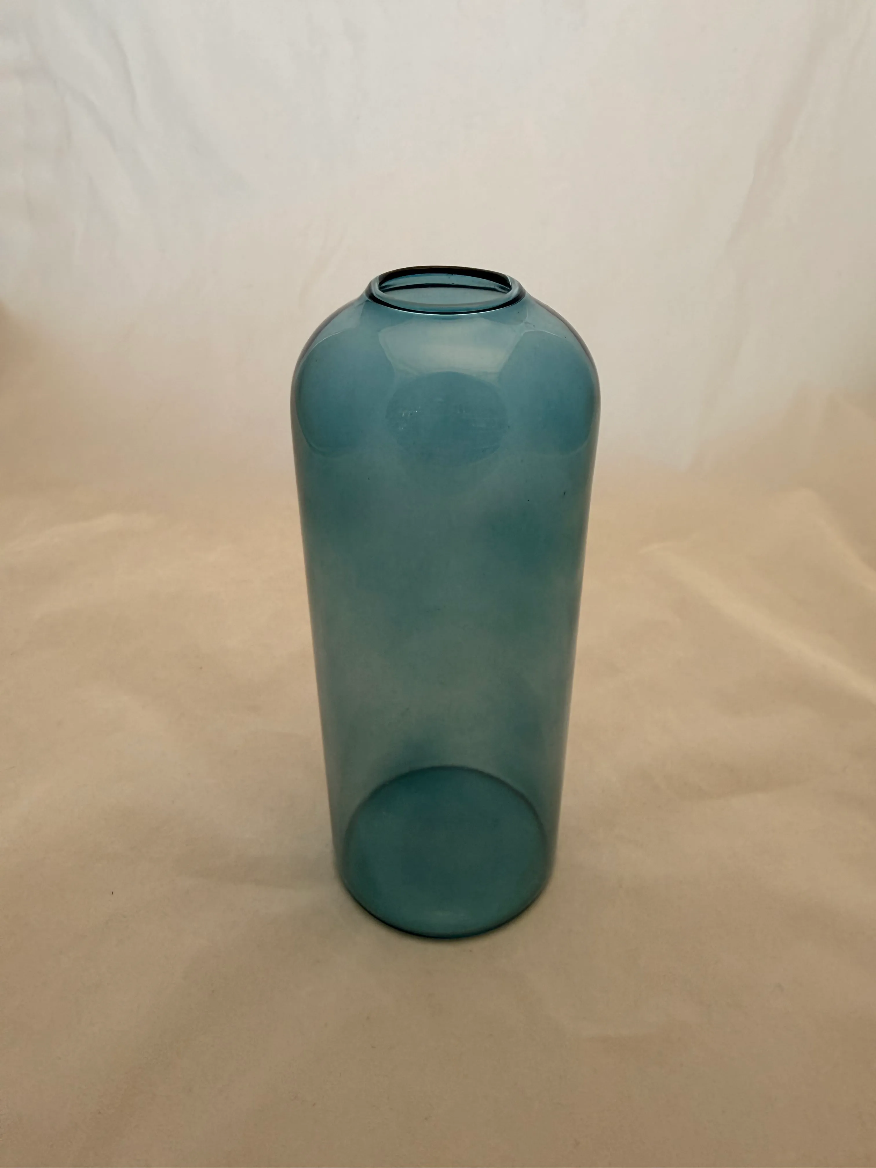 7" Blue Rounded Top Clear Vase
