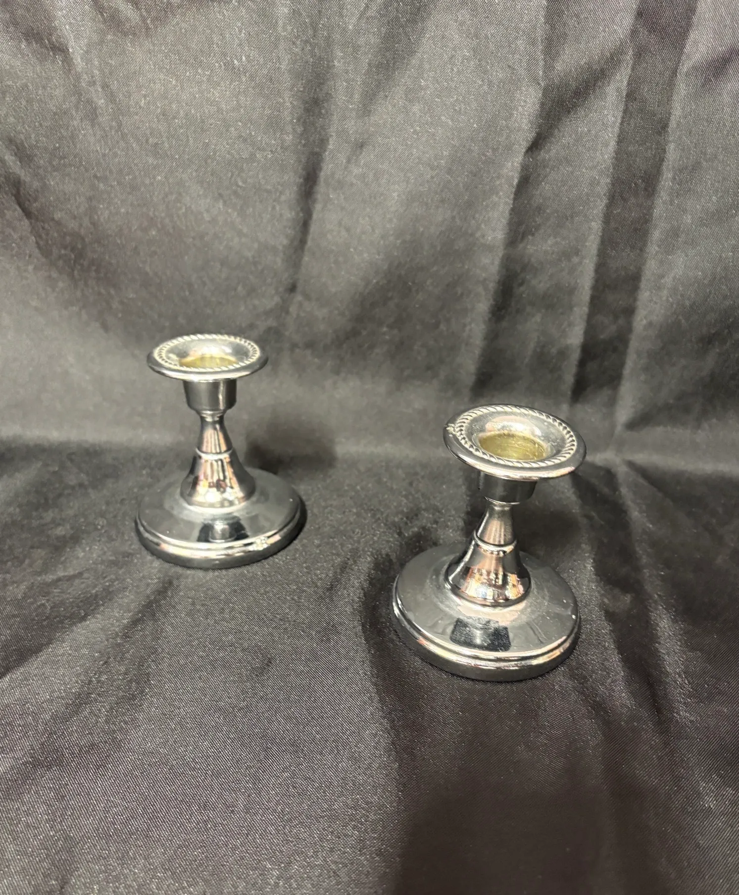 Silver Taper Candle Holders Set of 2
