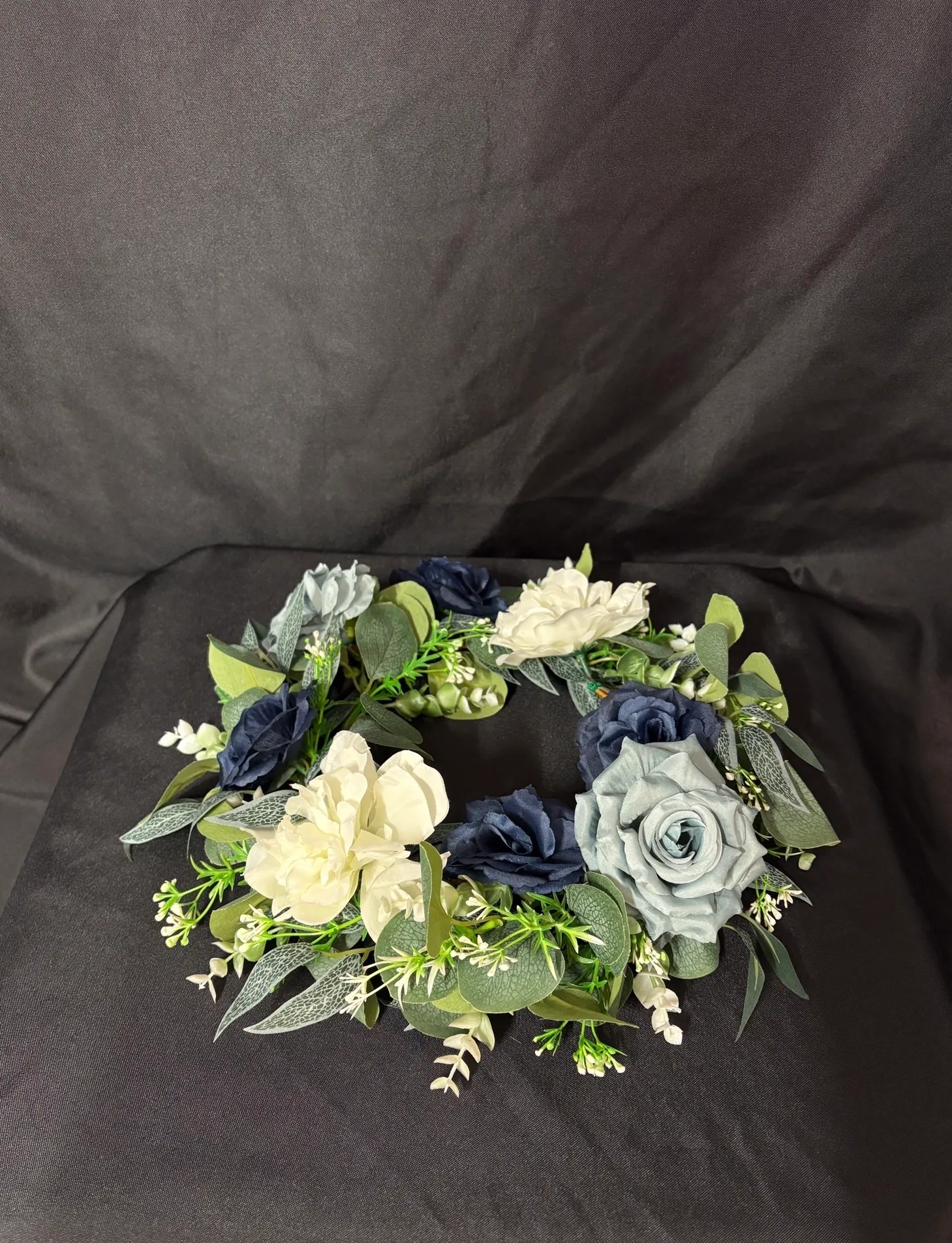 Blue Premade Floral Ring XL 