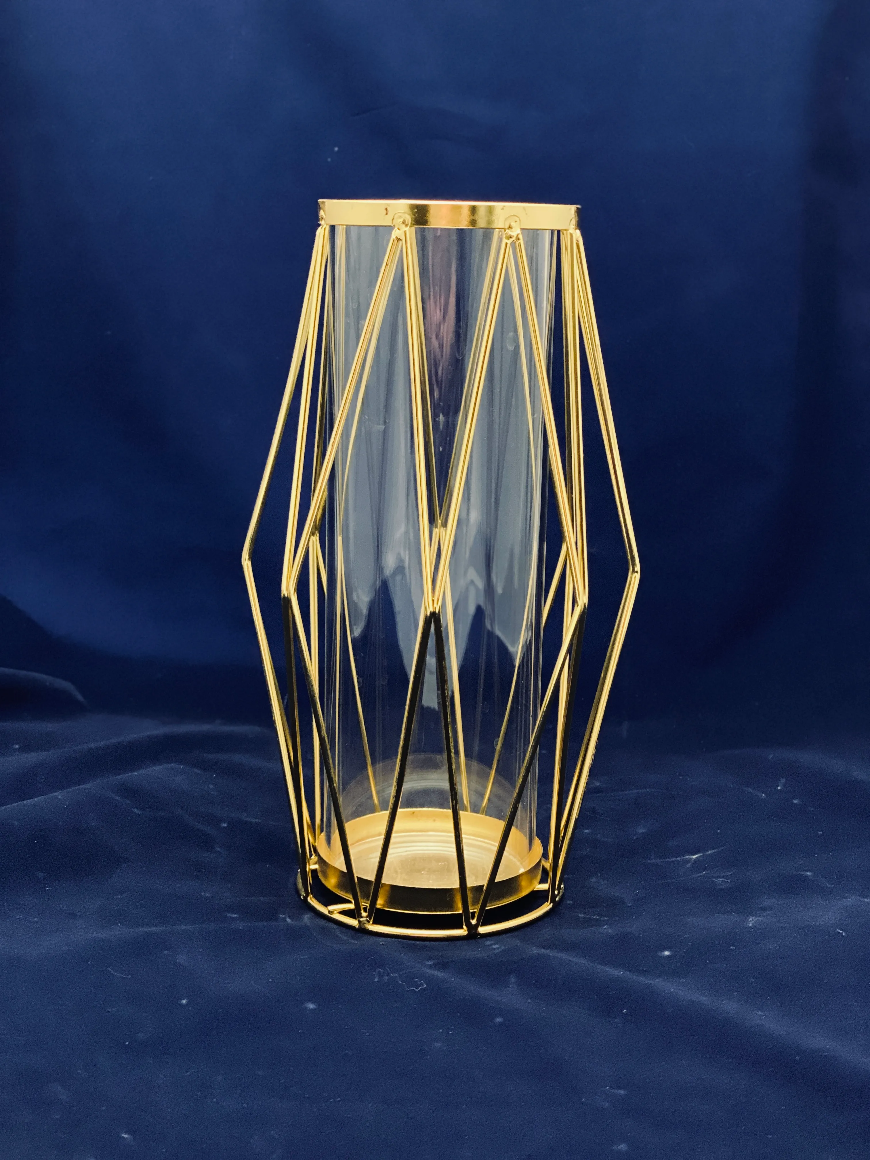 Gold Geometric Lantern Large 