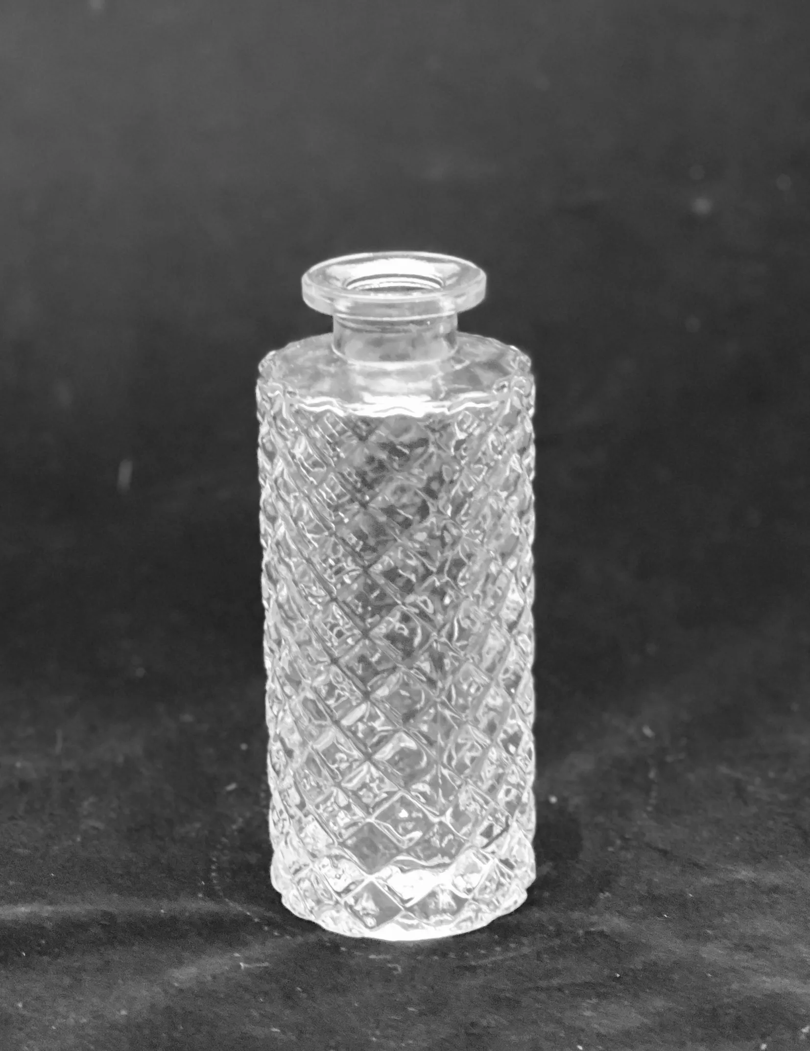 Clear Diamond Bud Vase