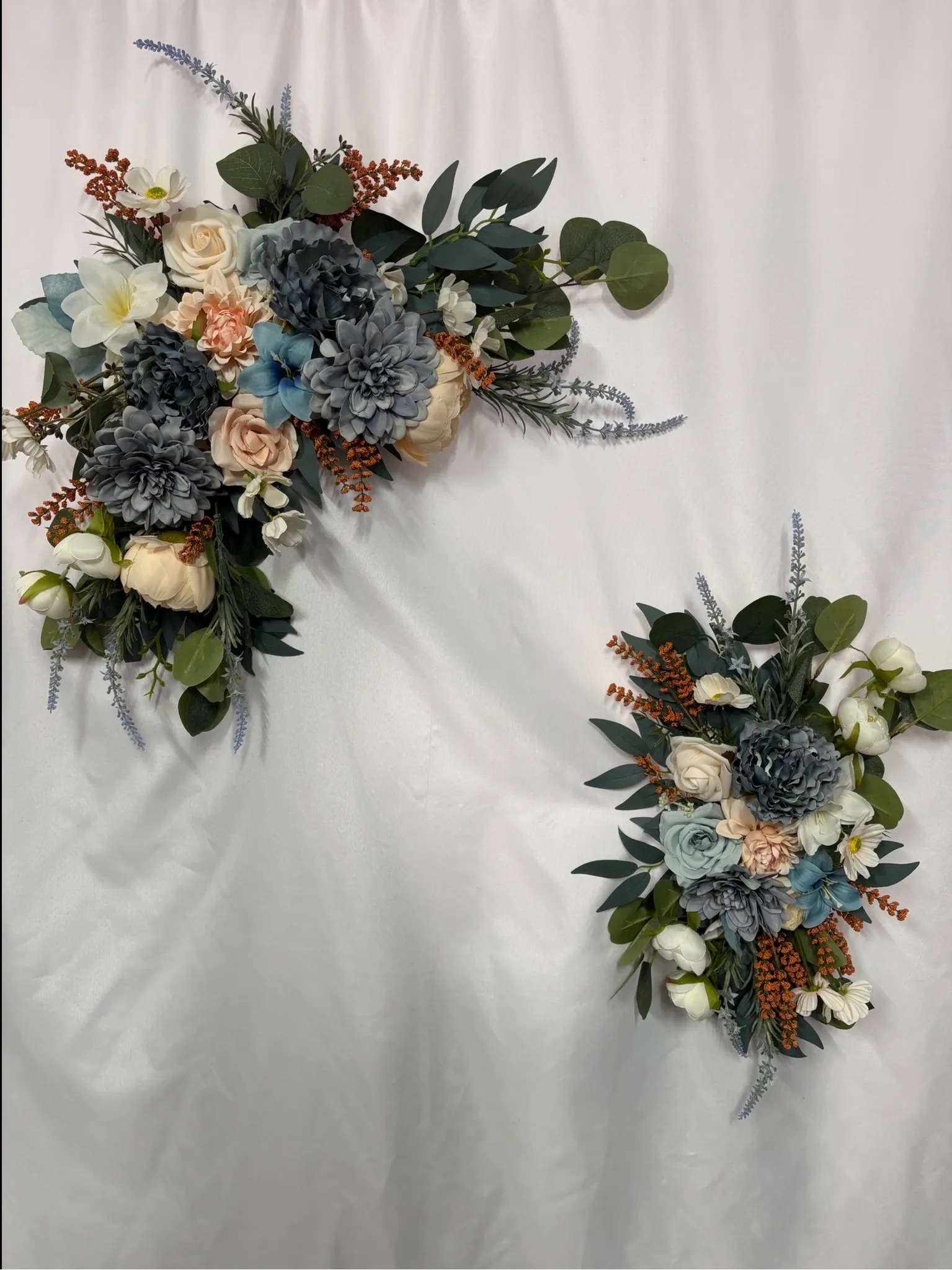 Blue & Terracotta 2pc Floral Sign Swag