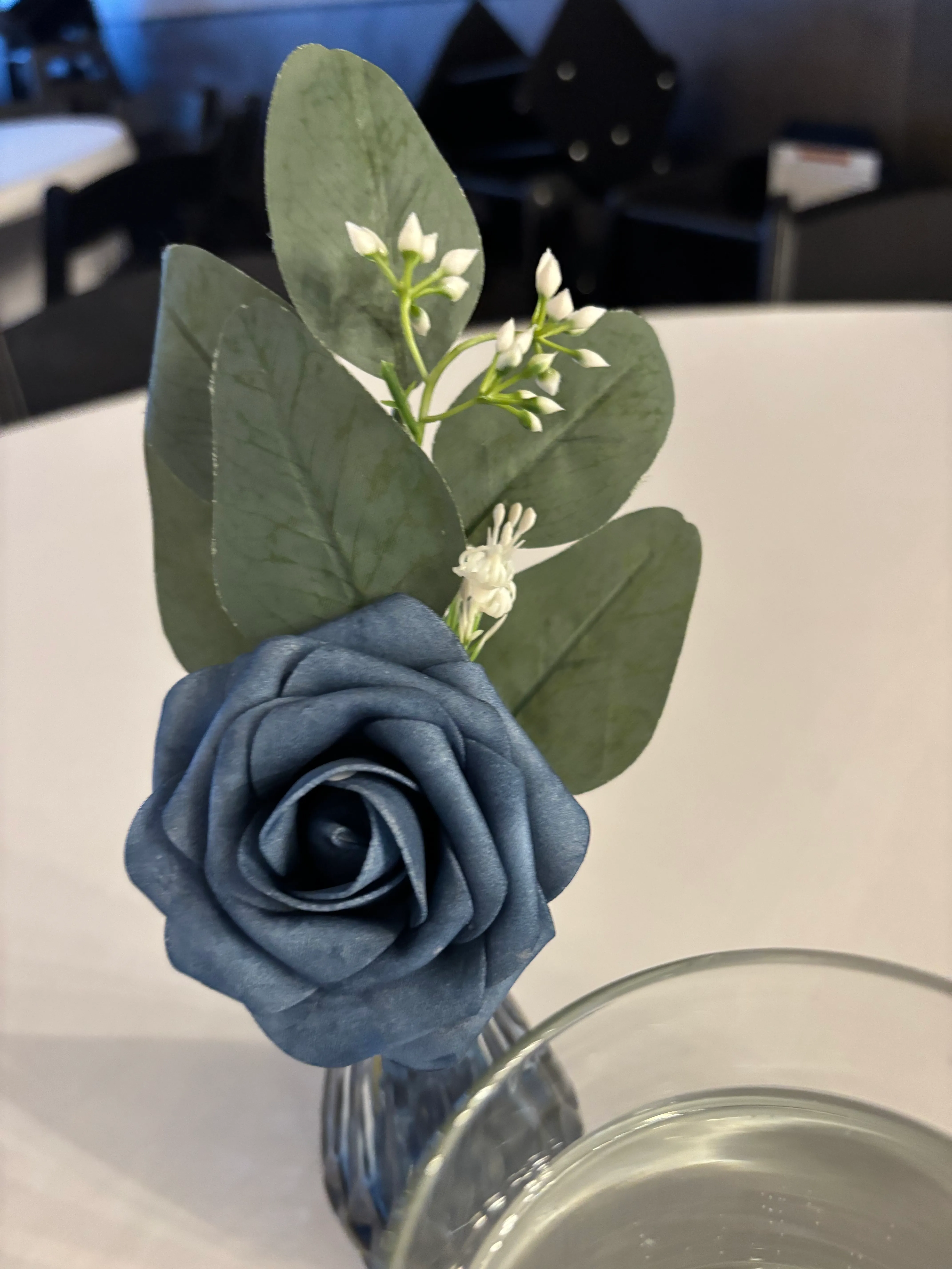 Blue Premade Floral Small Vase 