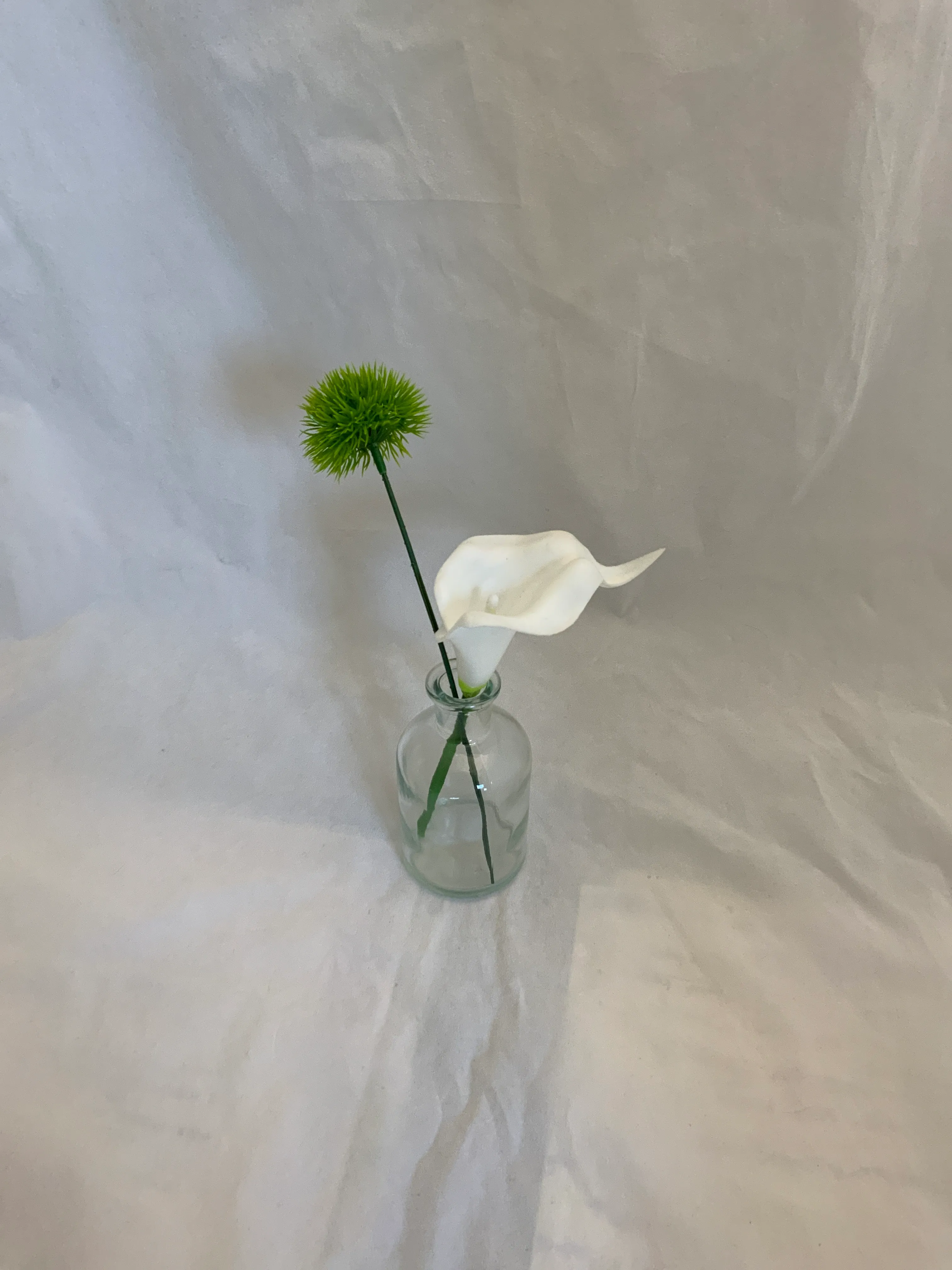 White and Chartreuse Small Premade Floral Vase 2