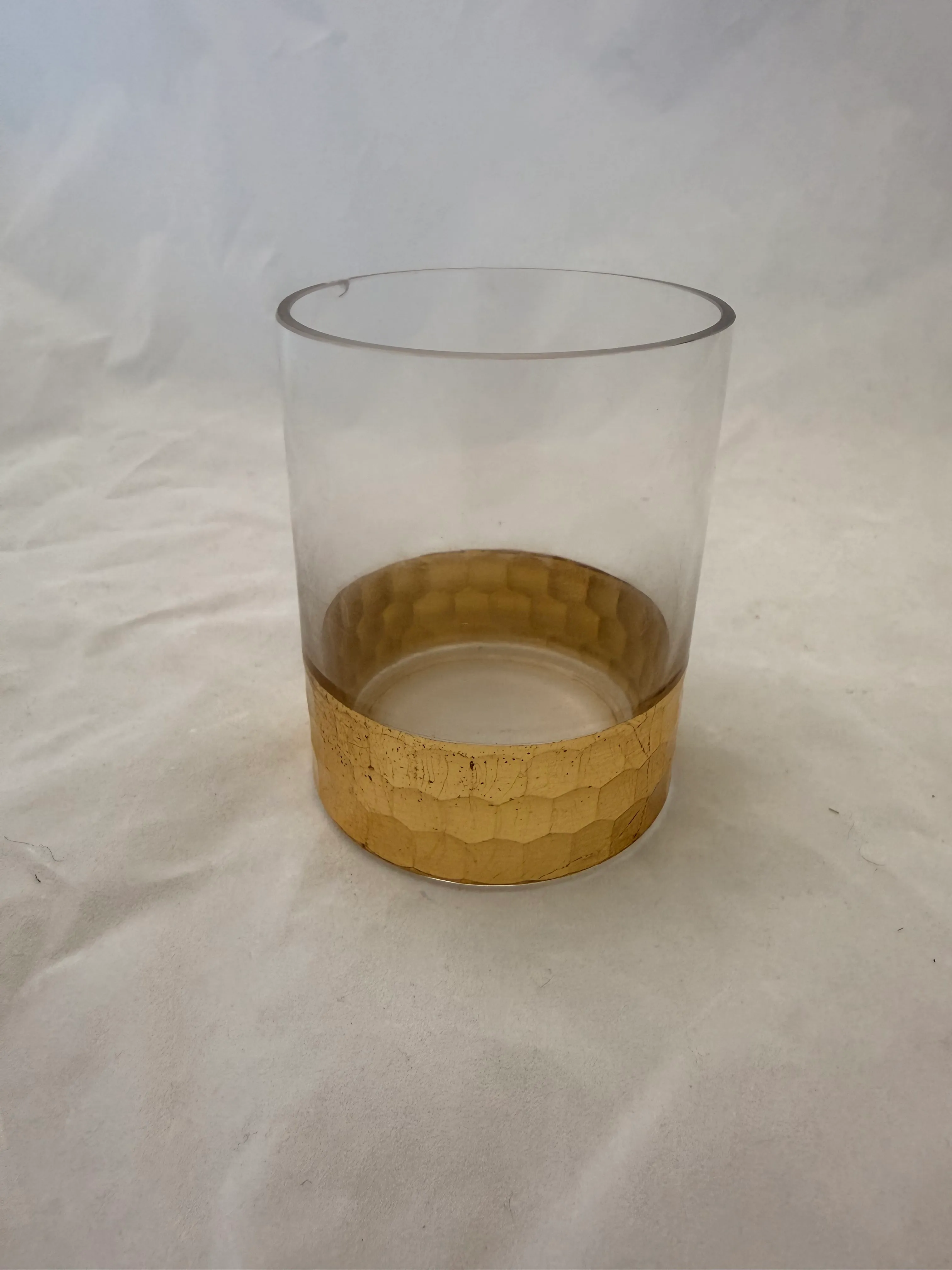 4" x 3" Gold & Clear Vase 