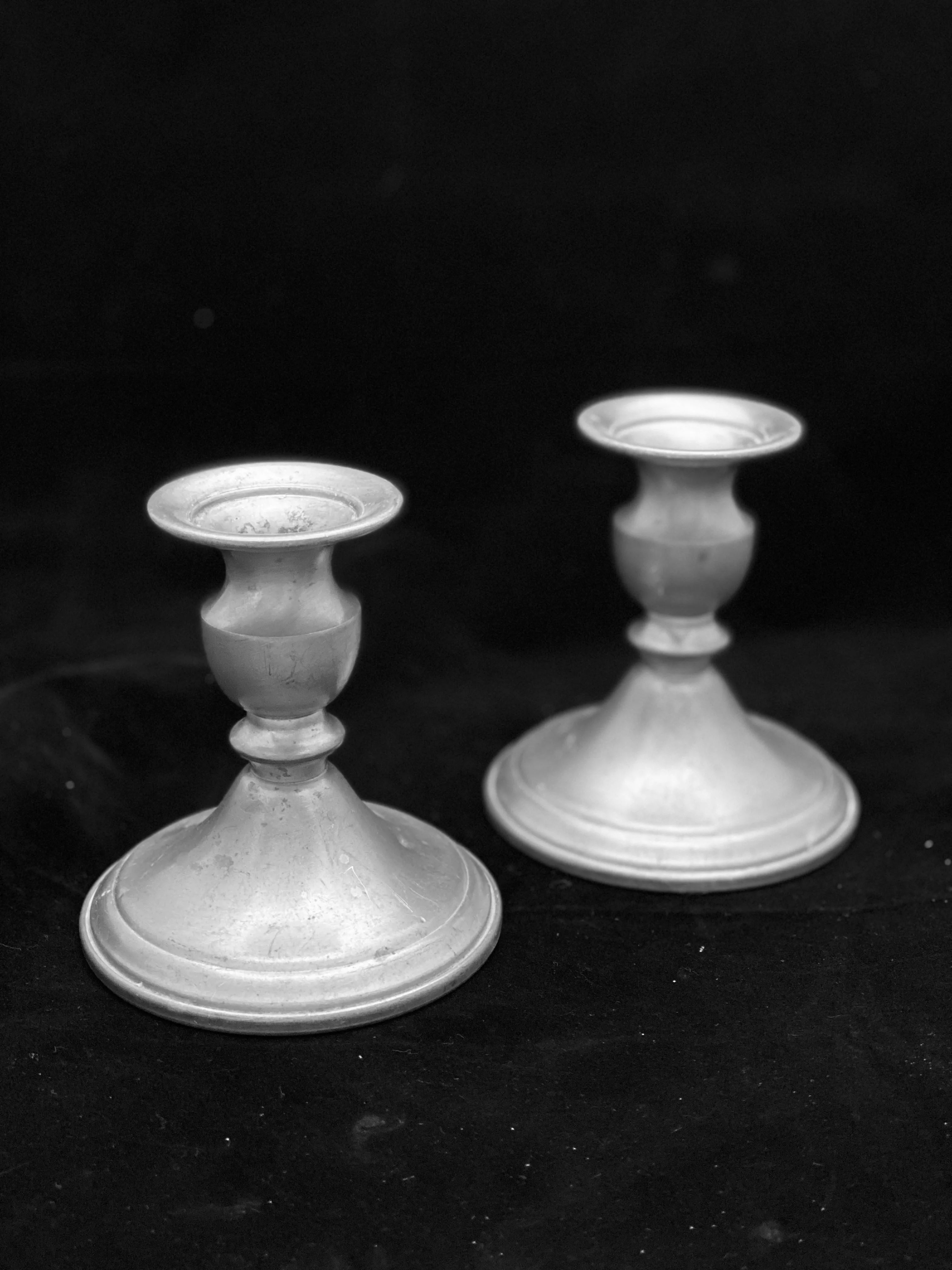 Silver Antique Taper 2pc 