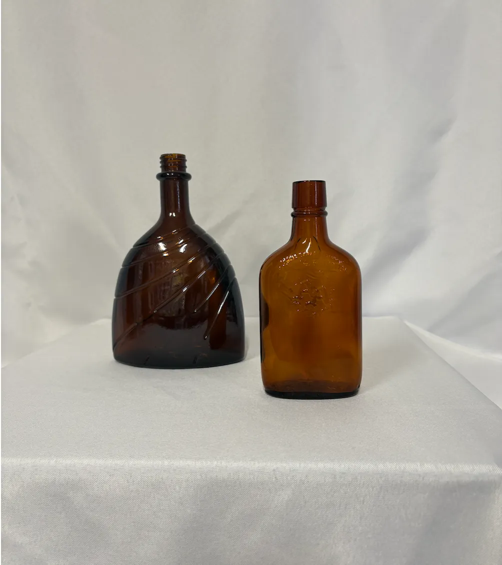 Amber Vintage Bottle (Set of 2)