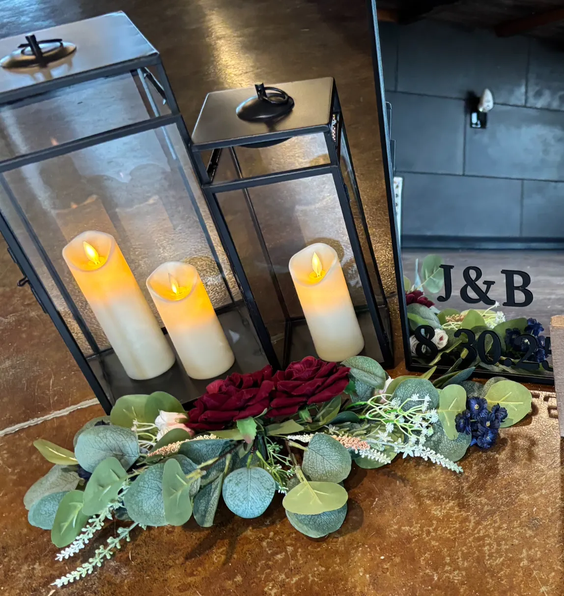 Burgundy Floral Swag Small 