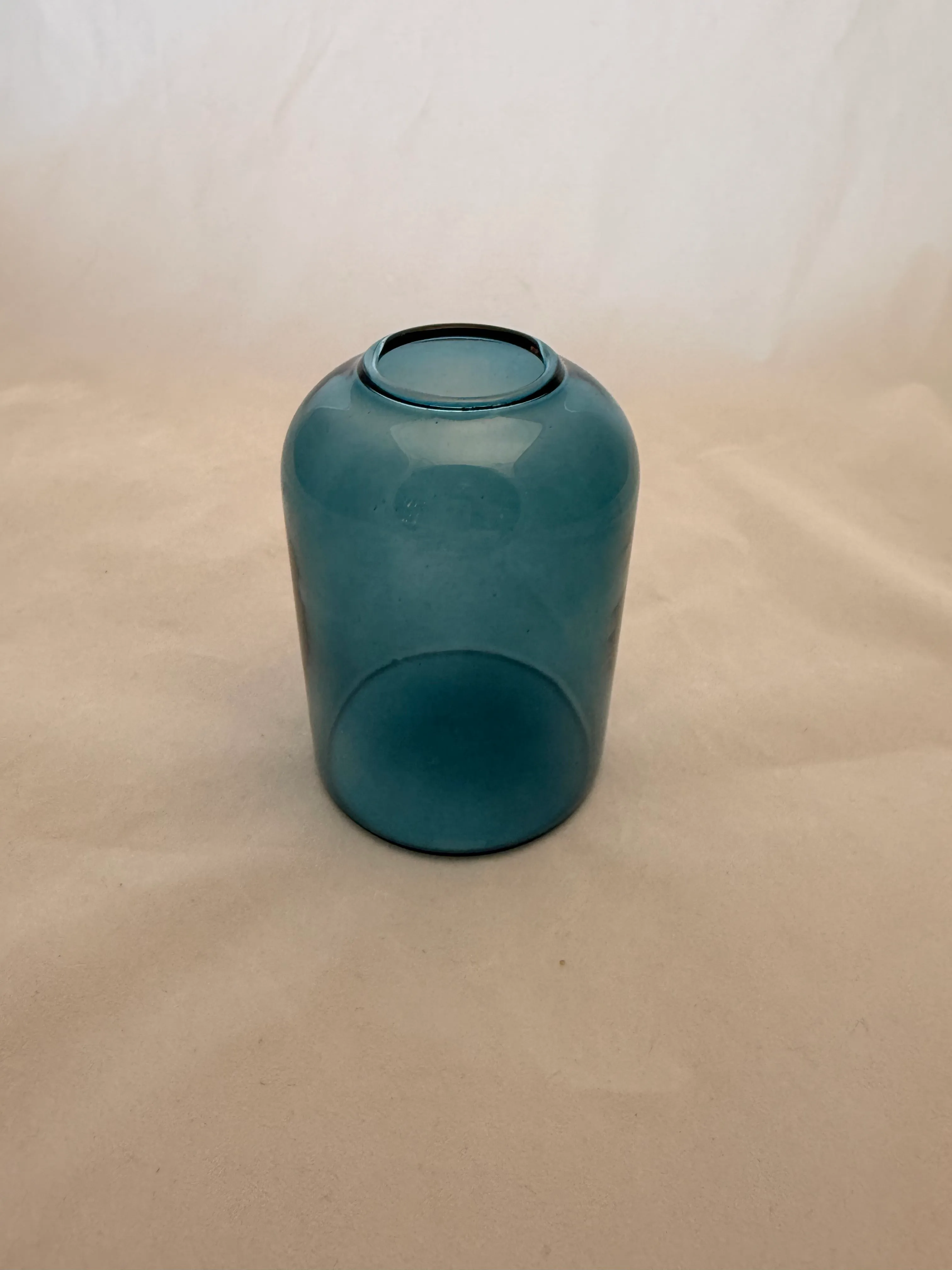4" Blue Rounded Top Clear Vase