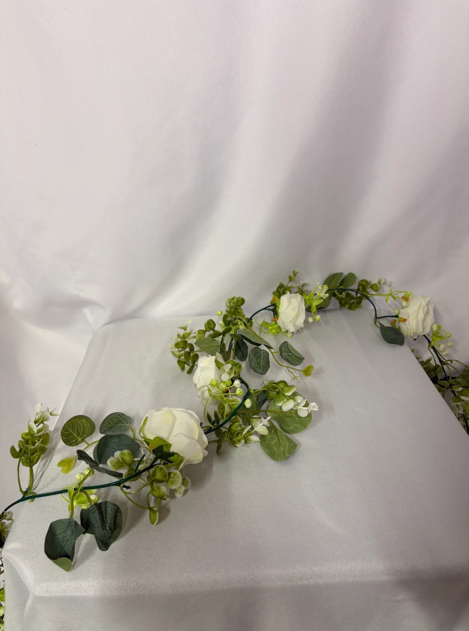 Classic White Premade Floral Garland 6 ft