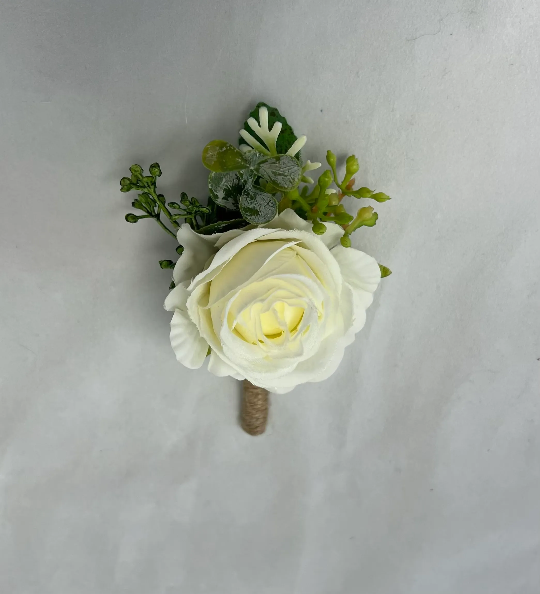 White Rose Boutonnière NR
