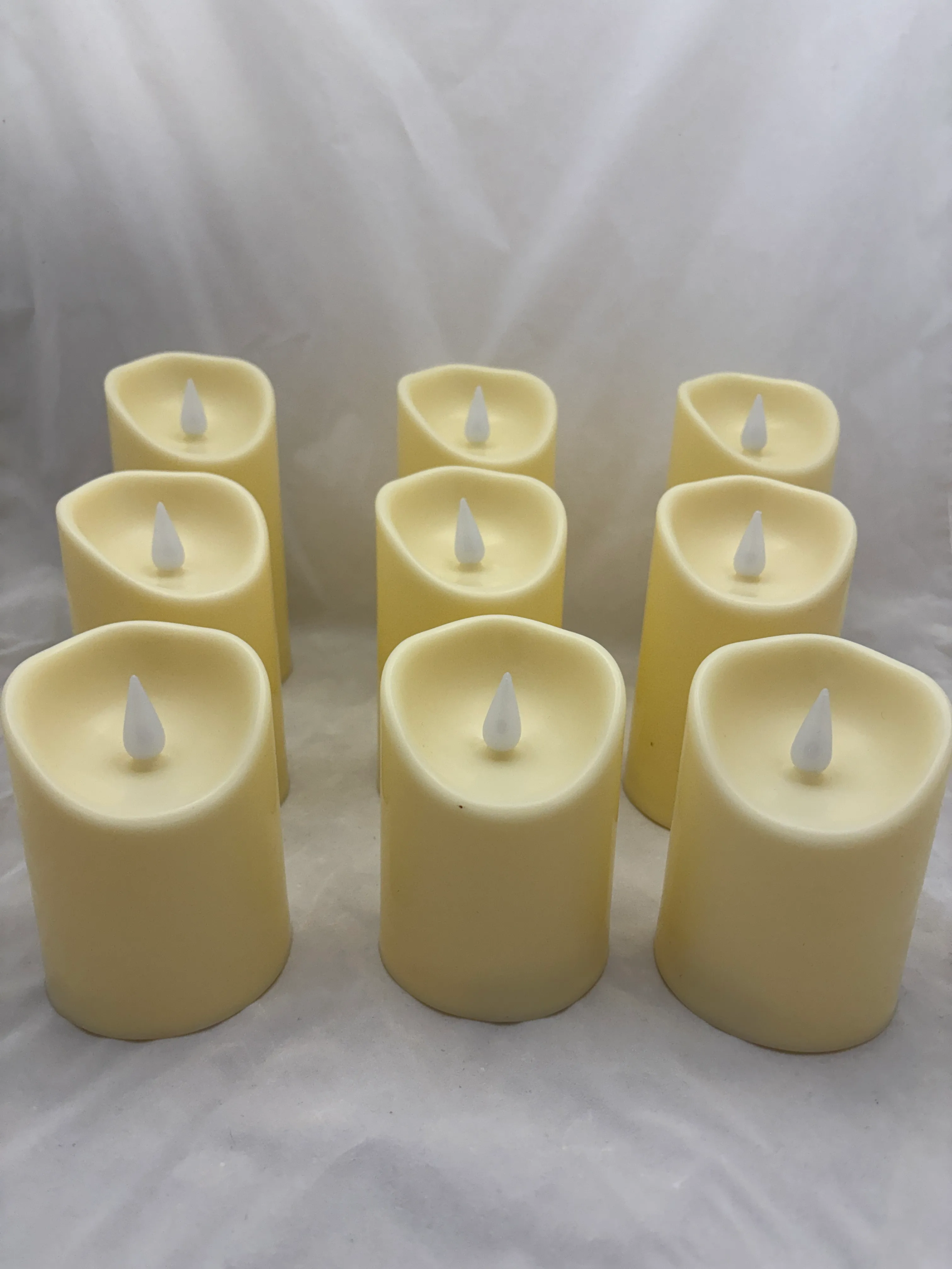 Ivory 9pc LED Pillar Candle Set 
