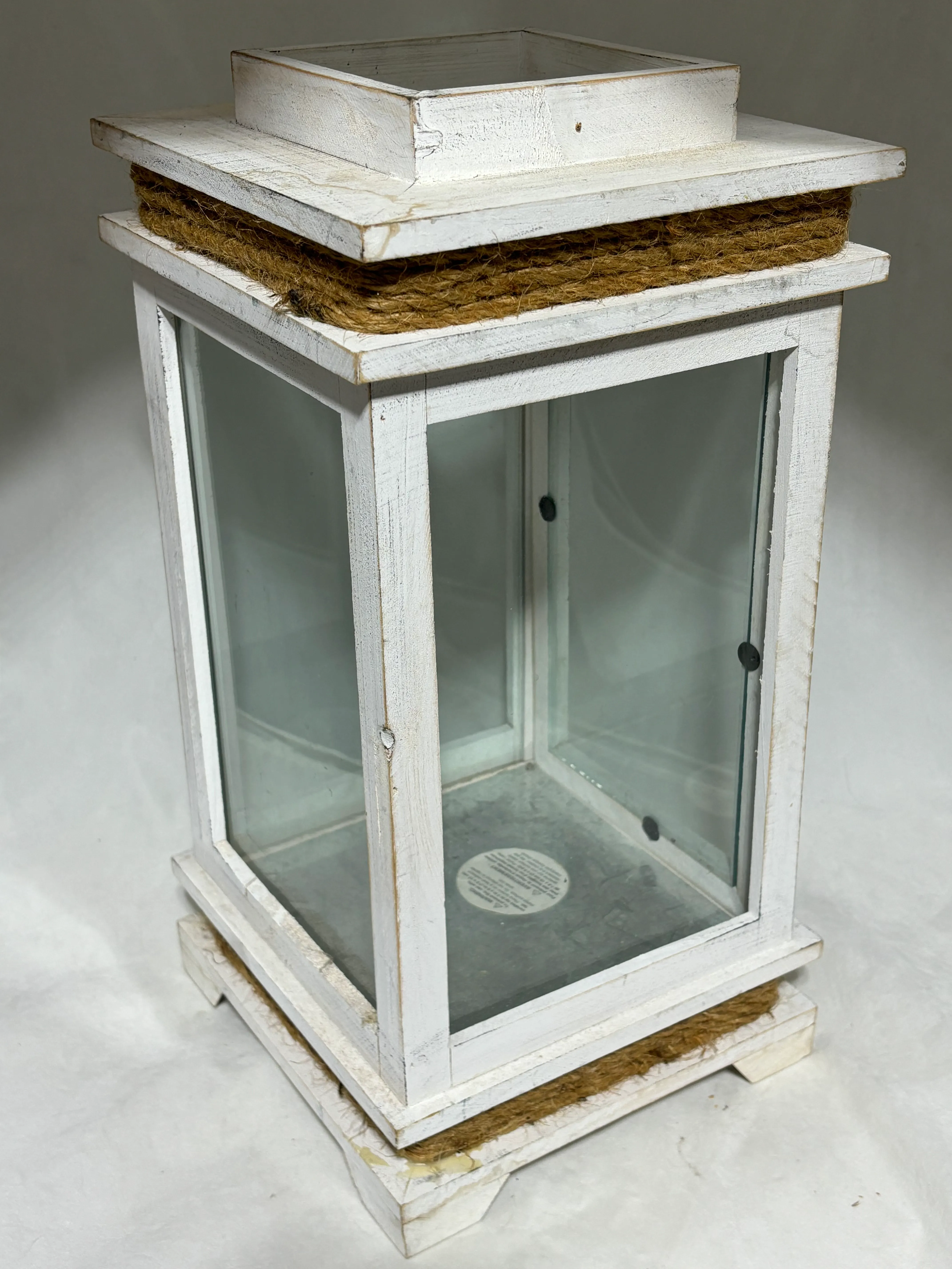 White Rustic Lantern Medium