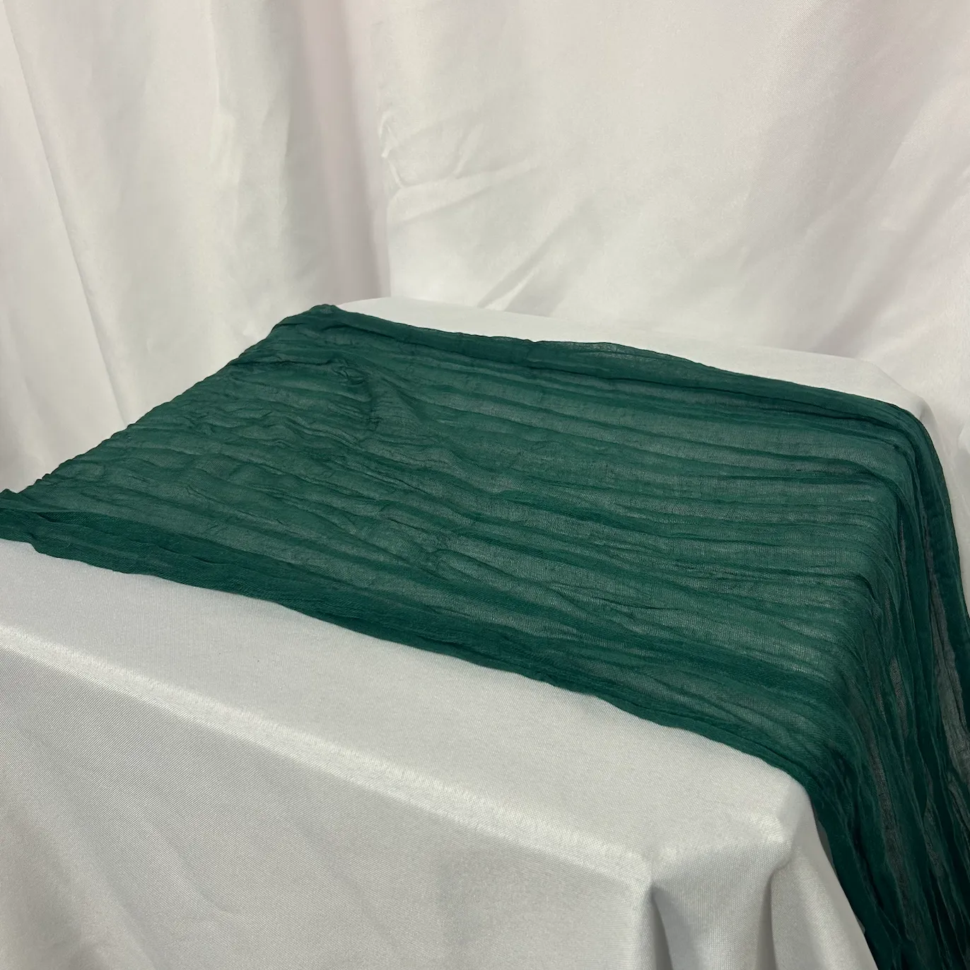 Emerald Green 10 ft Cheesecloth Table Runner