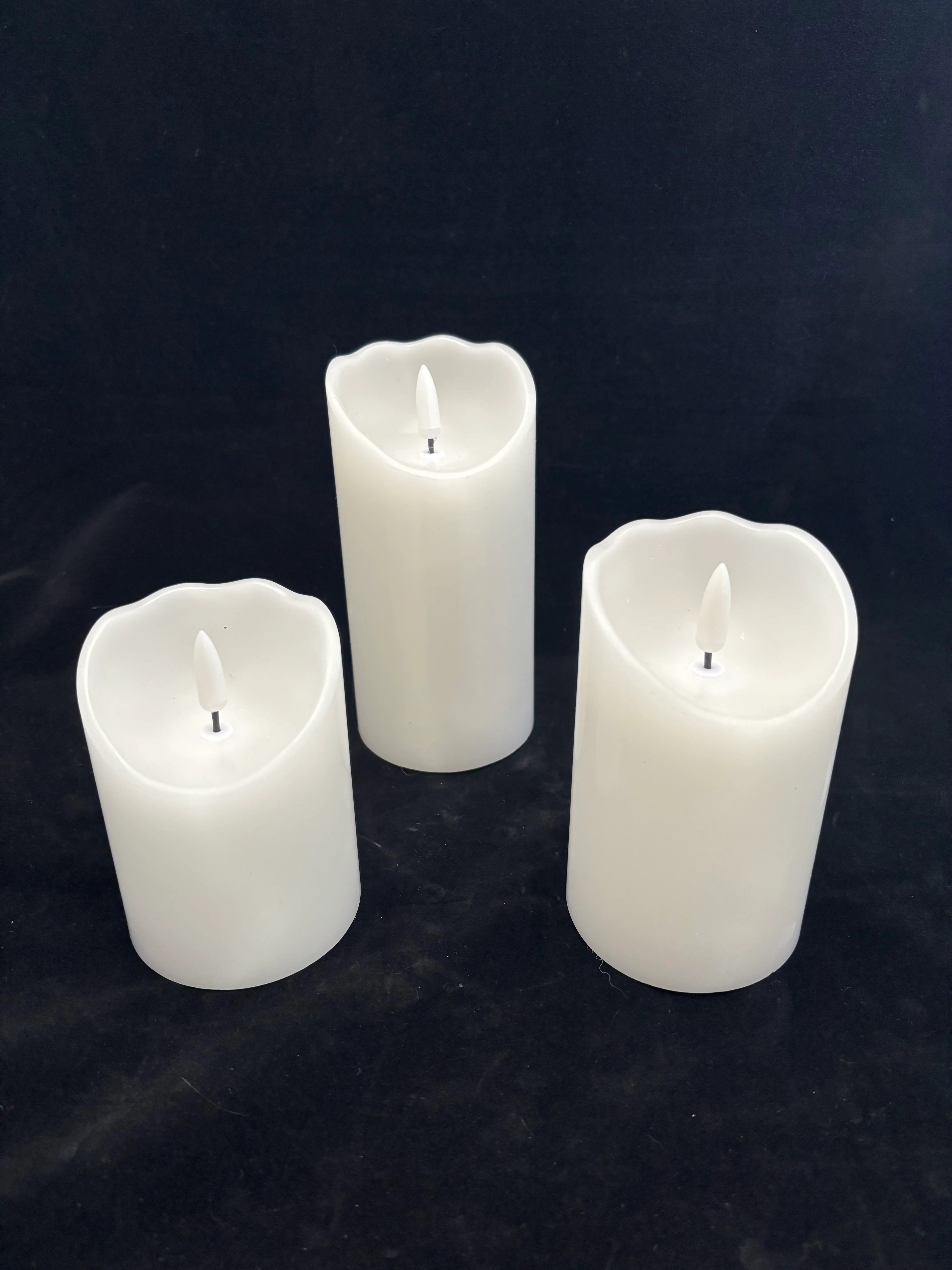 White Real Wax LED Pillar Candle (Set of 12)