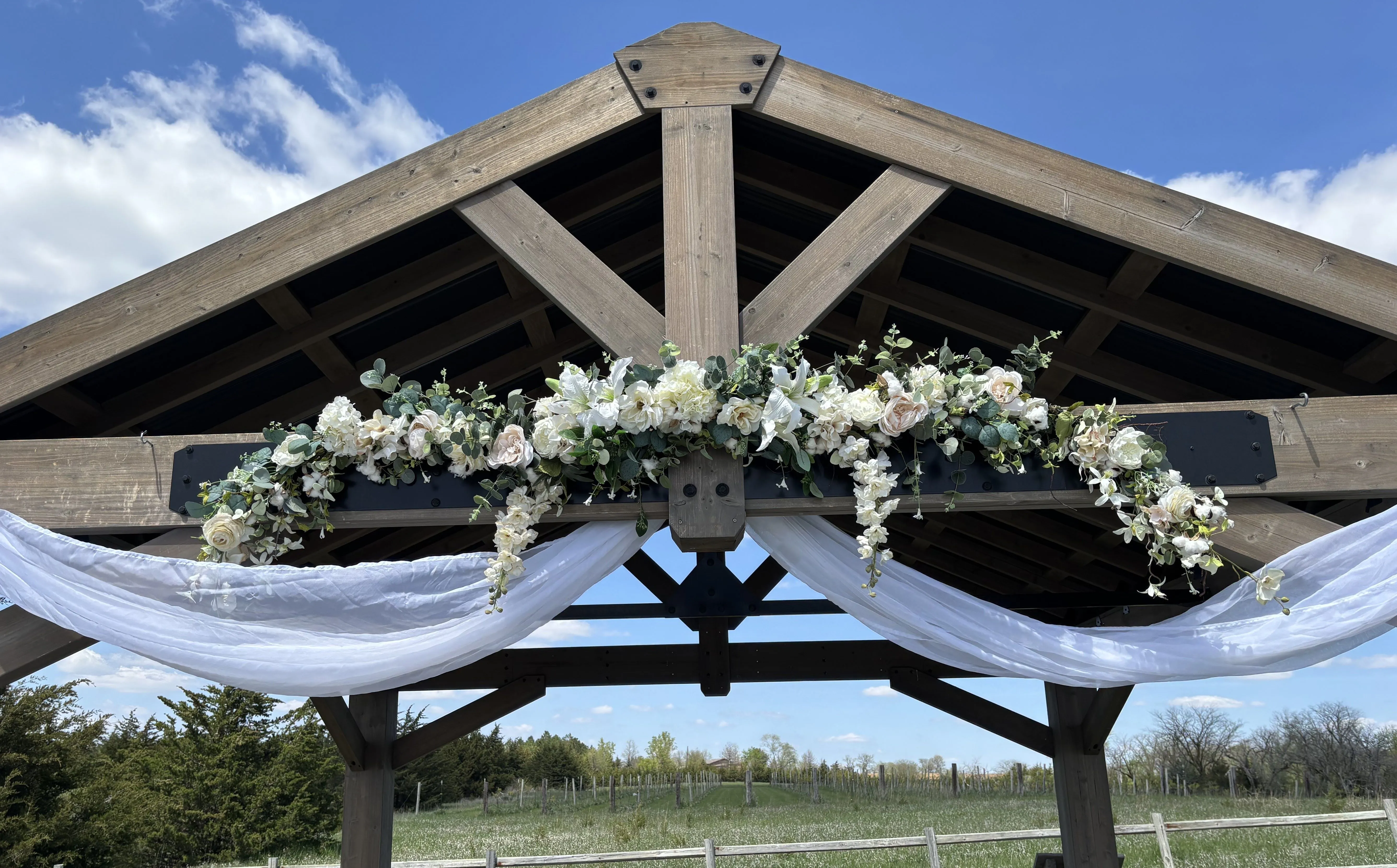 White 1pc Floral Arch Swag 