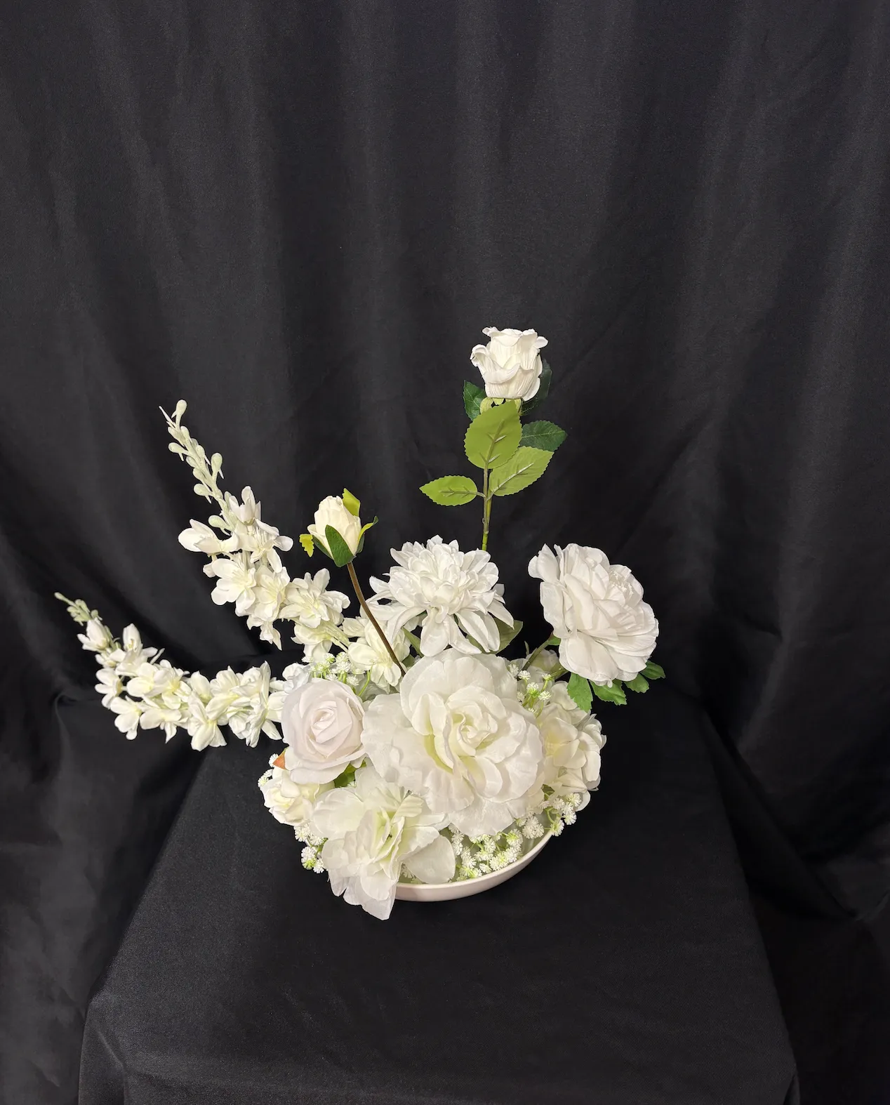 White Premade Modern Floral Arrangement 3