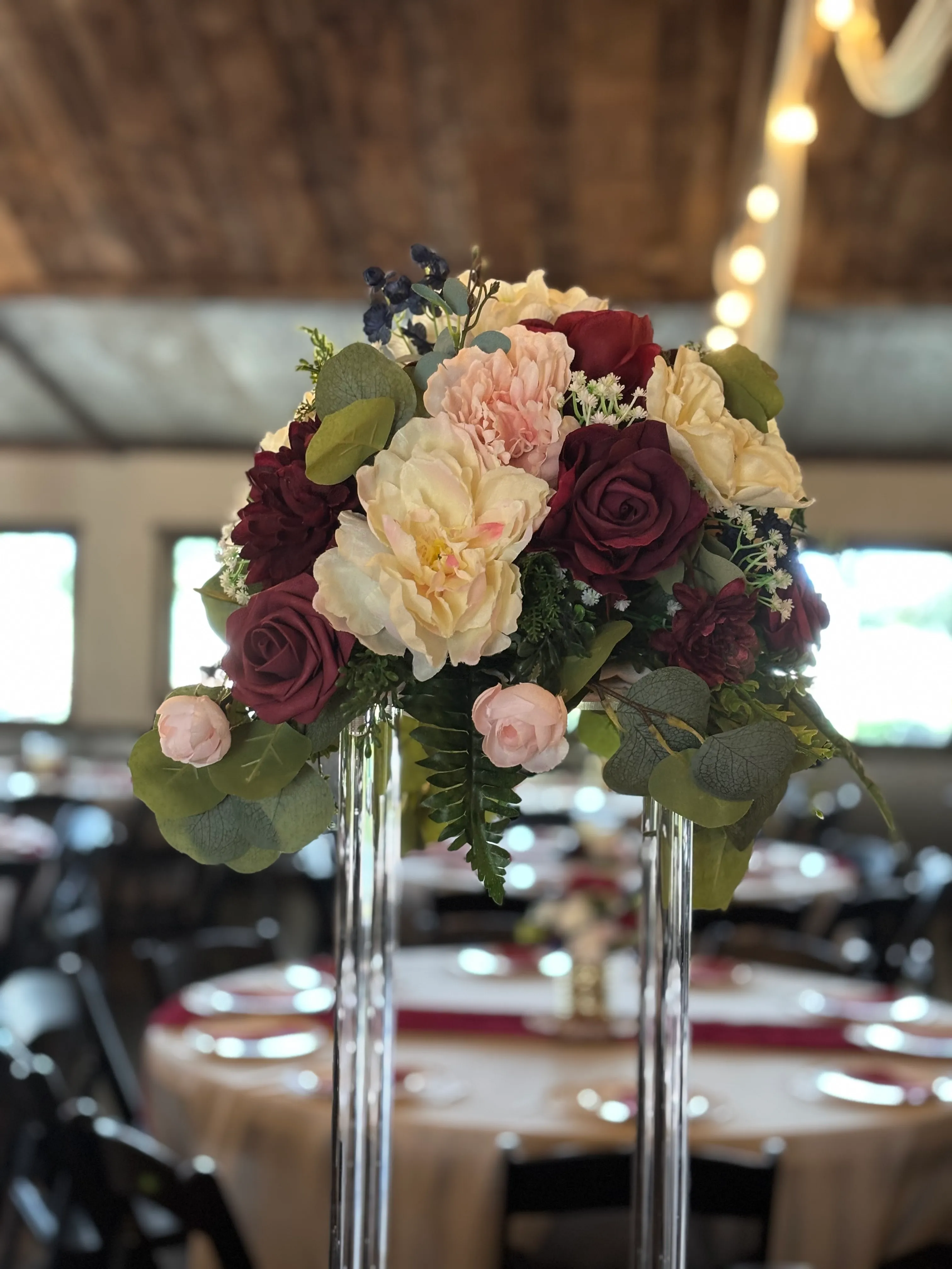 Burgundy Premade Floral Stand Topper