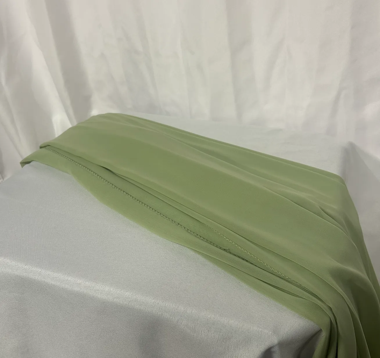 Sage Green 14 ft Chiffon Table Runner