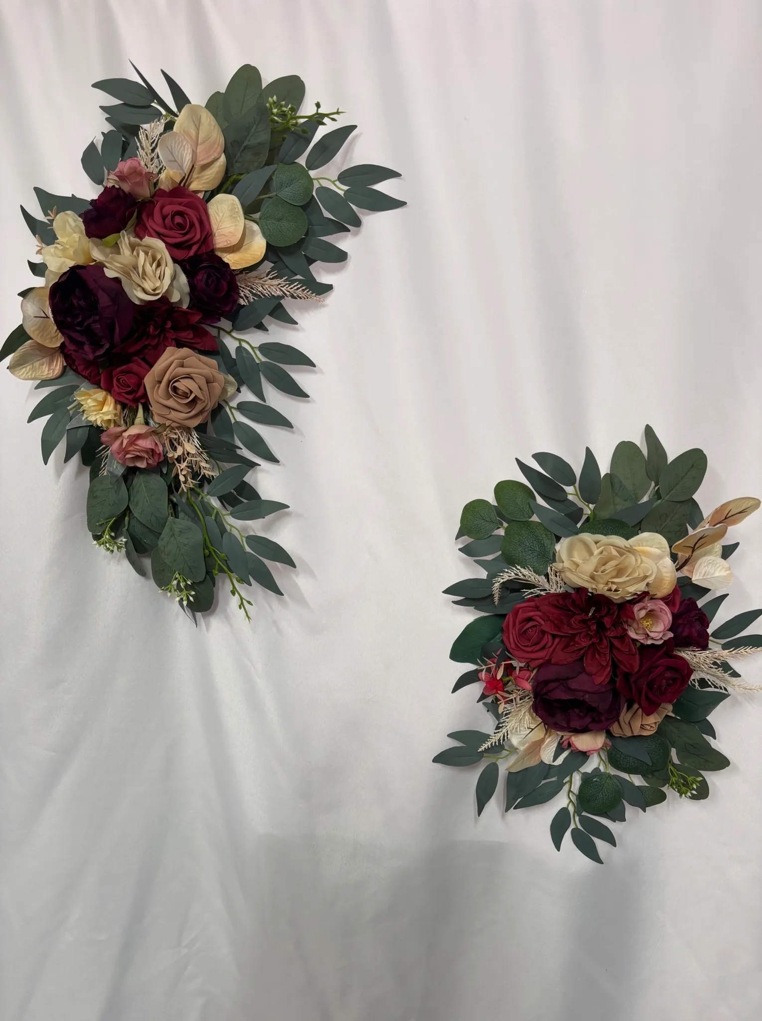 Burgundy Fall 2pc Floral Sign Swag