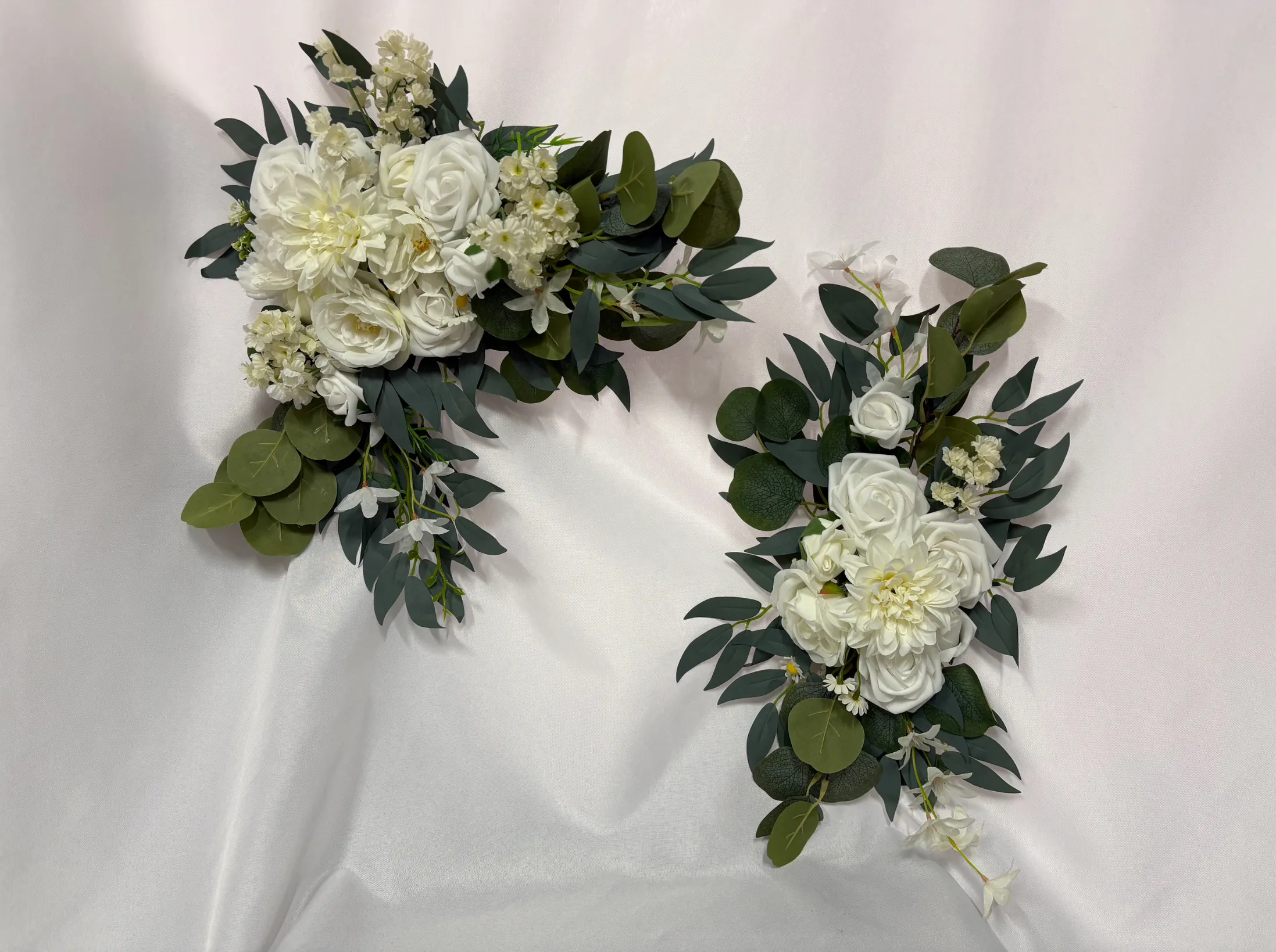 White Floral 2pc Sign Swag