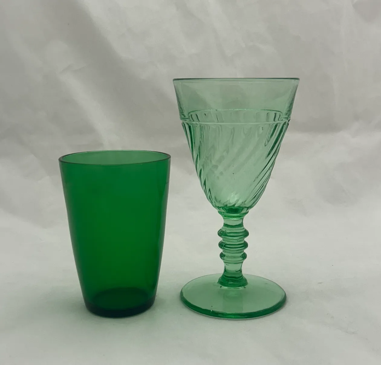 Green and Emerald Estate Glassware