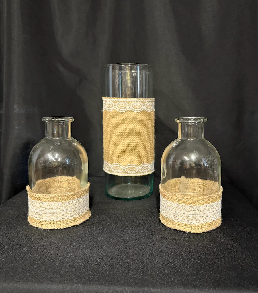 Vase w/ Burlap Set of 3
