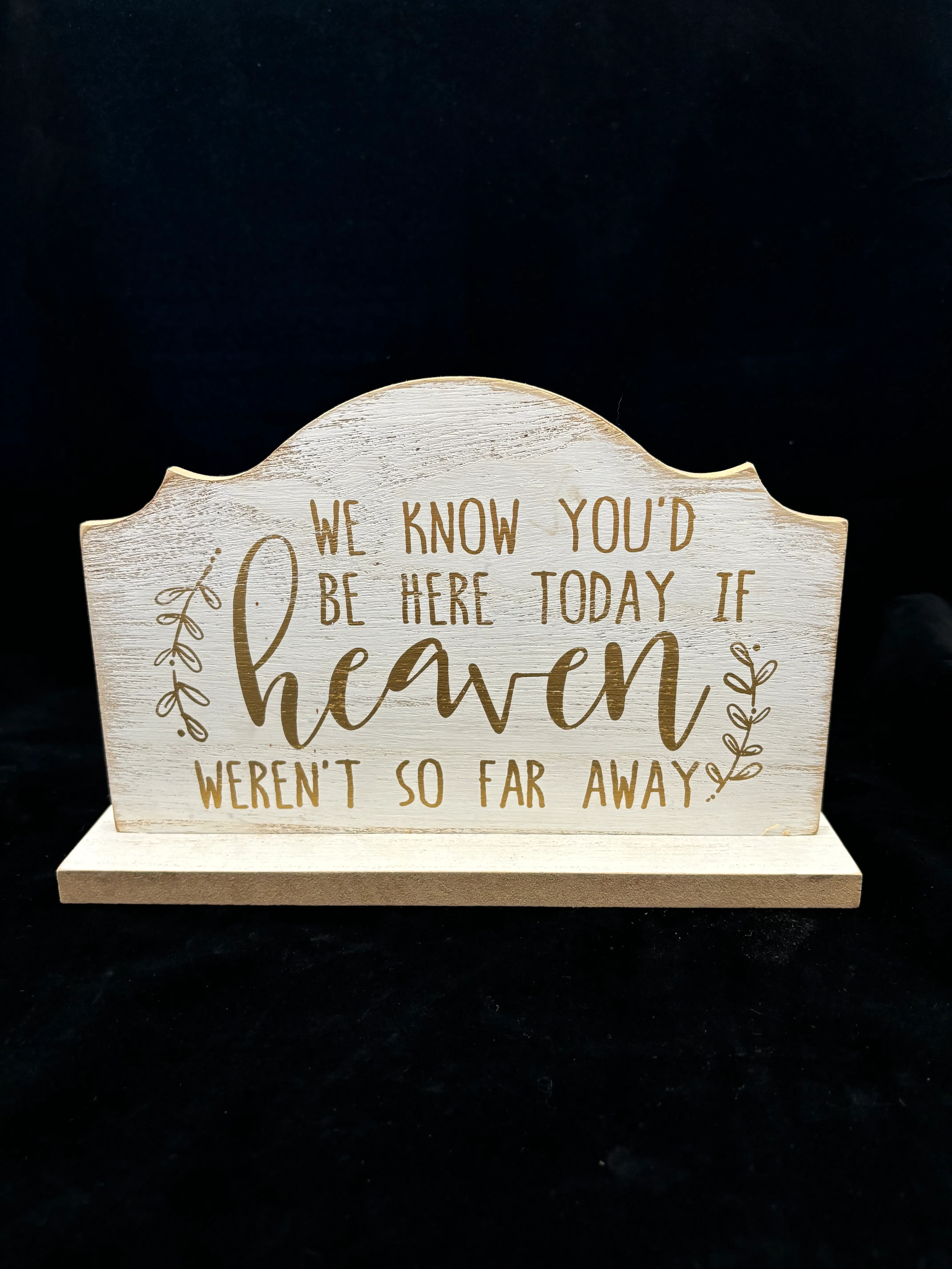 White/Gold Memorial Sign