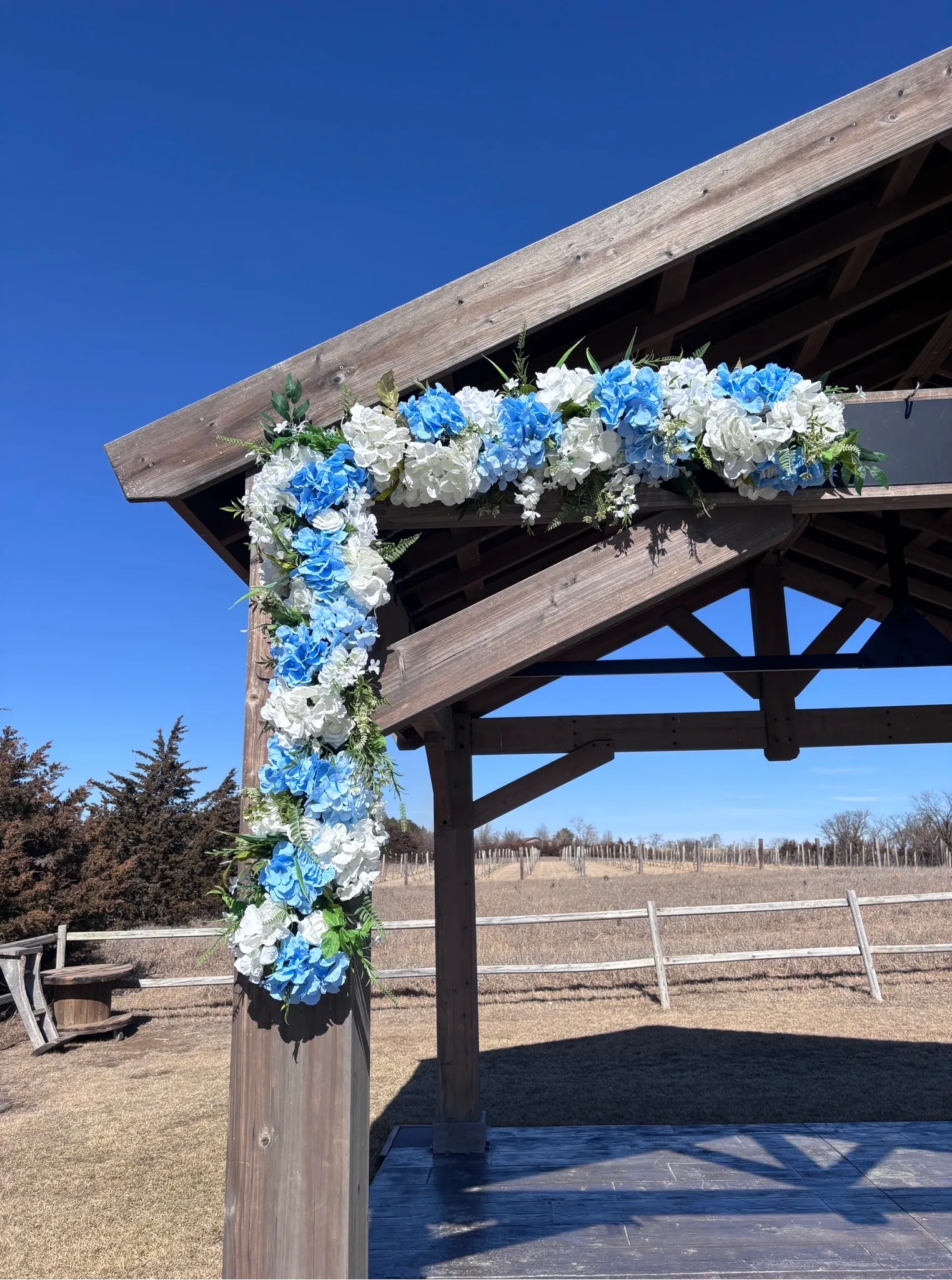 Blue Hydrangea 3pc Floral Arch Swag 