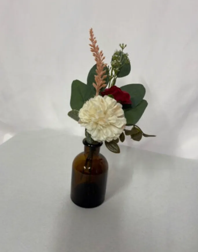 Burgundy Fall Premade Floral Small Vase 1