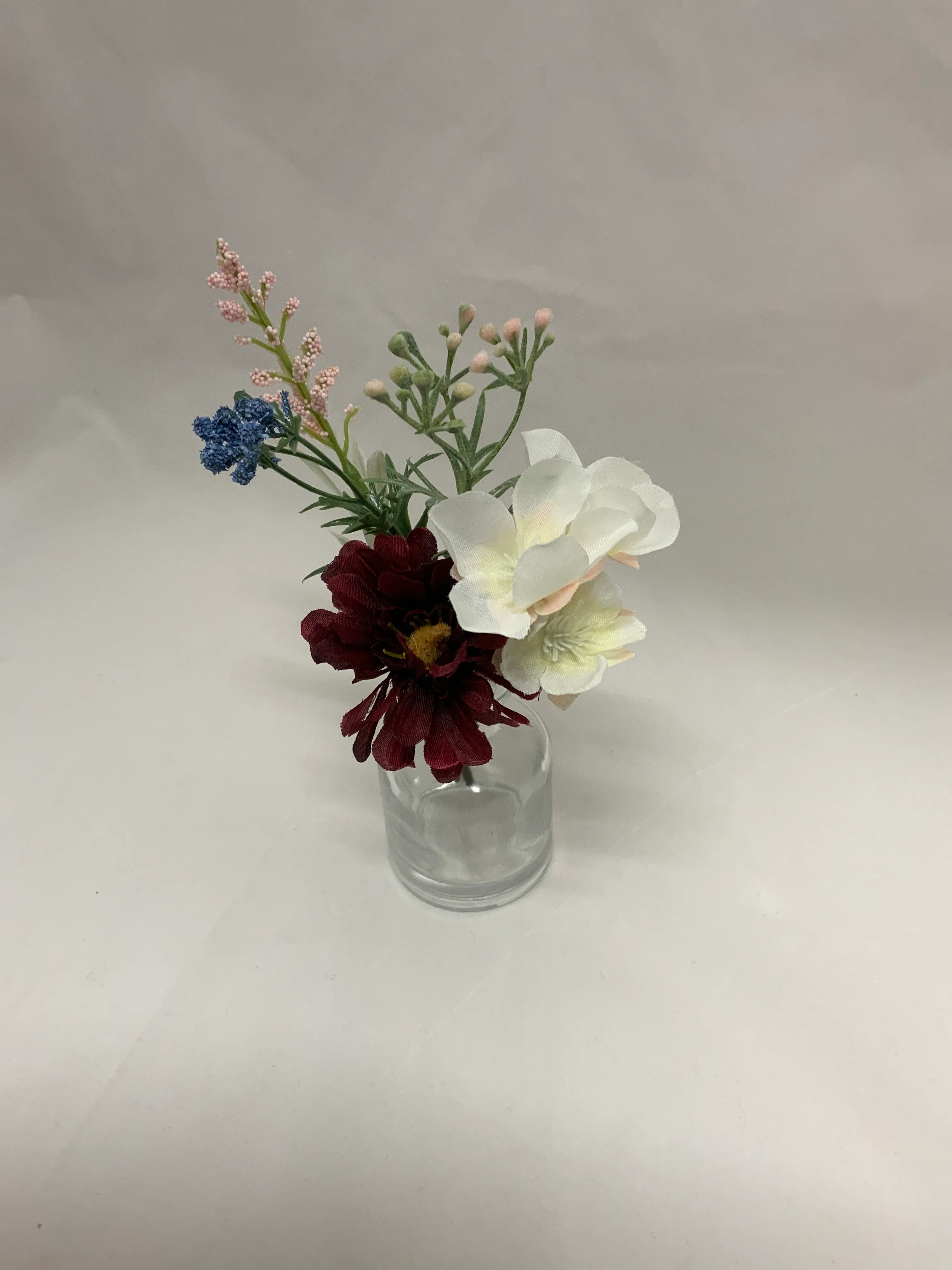 Burgundy & Blush Premade Floral Mini Vase 1
