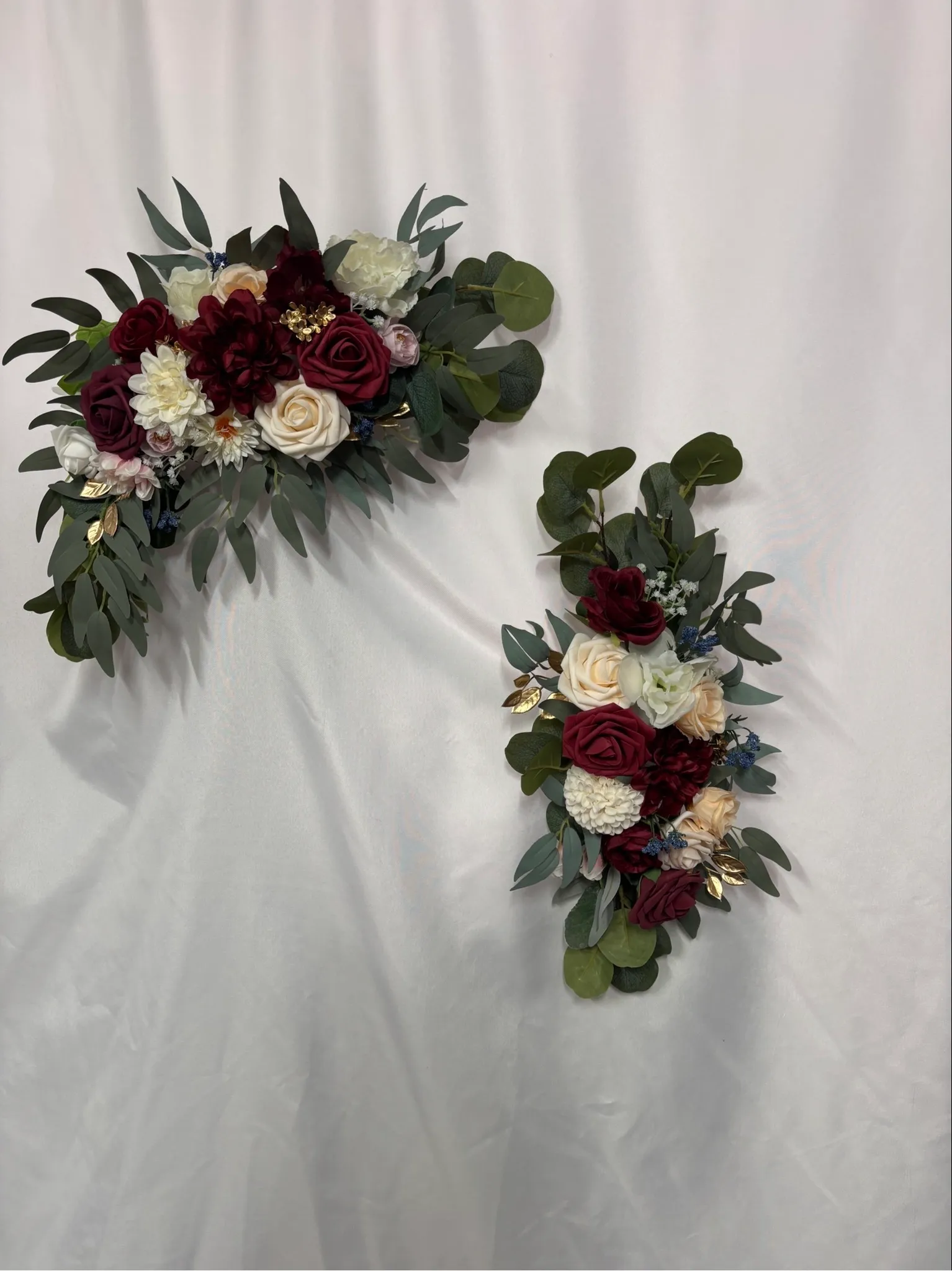 Burgundy & Blush 2pc Floral Sign Swag