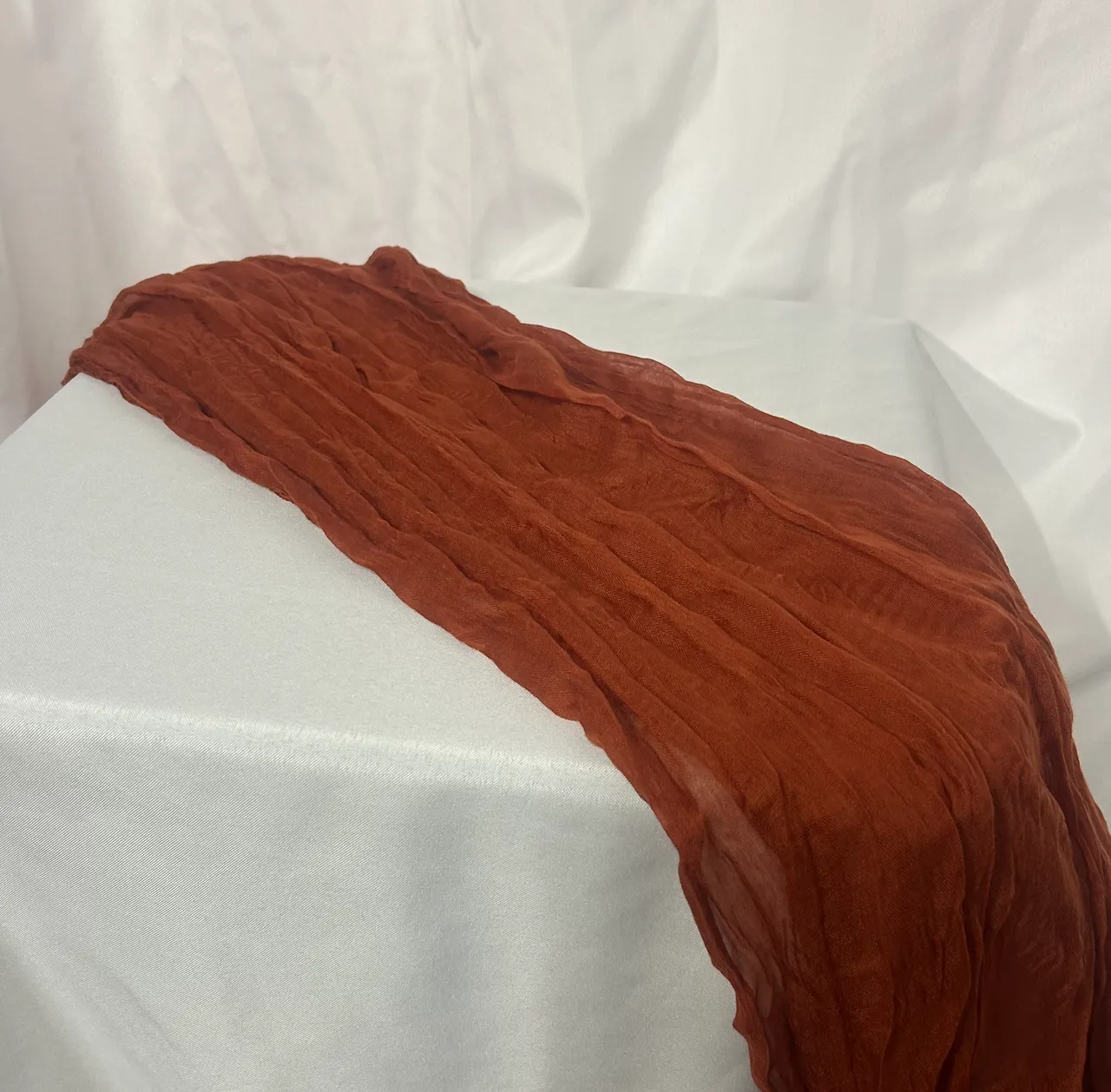 Terracotta 10 ft Cheesecloth Table Runner