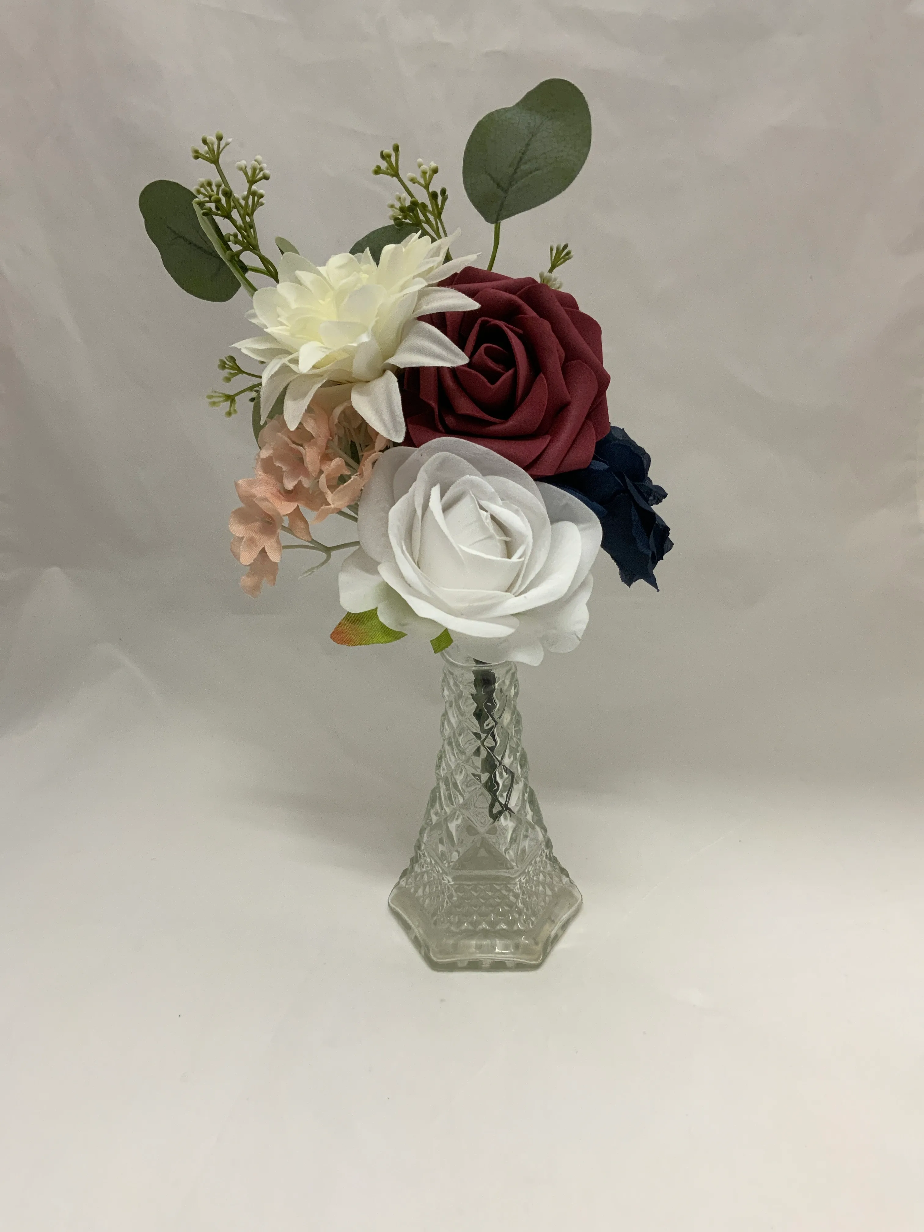 Burgundy & Blush Premade Floral Medium Vase