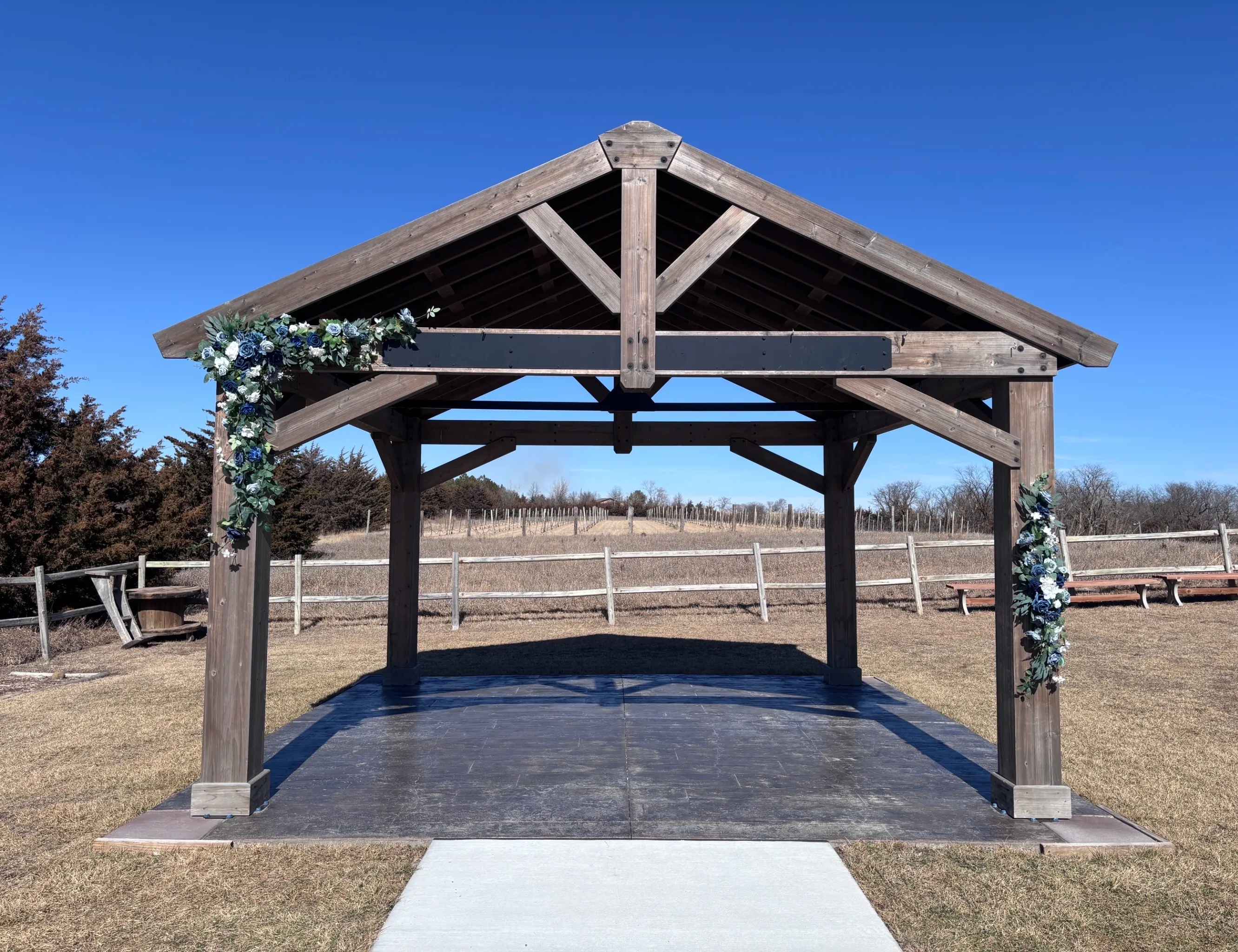 Blue 2pc Floral Arch Swag 